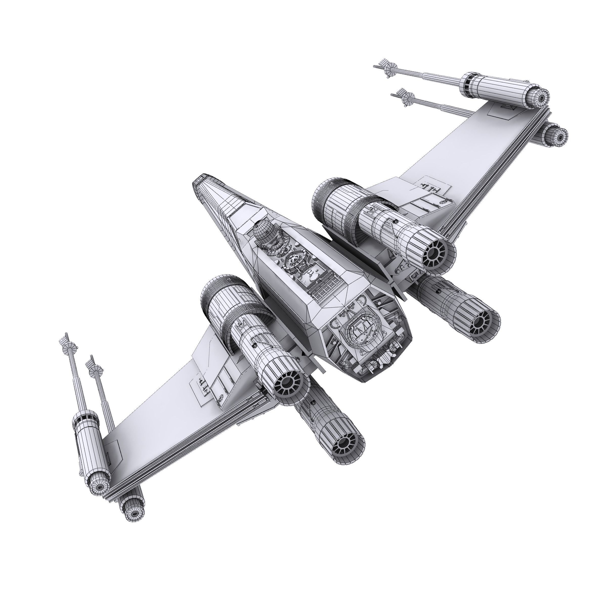 Star Wars X-Wing Black T-70 3D model_19