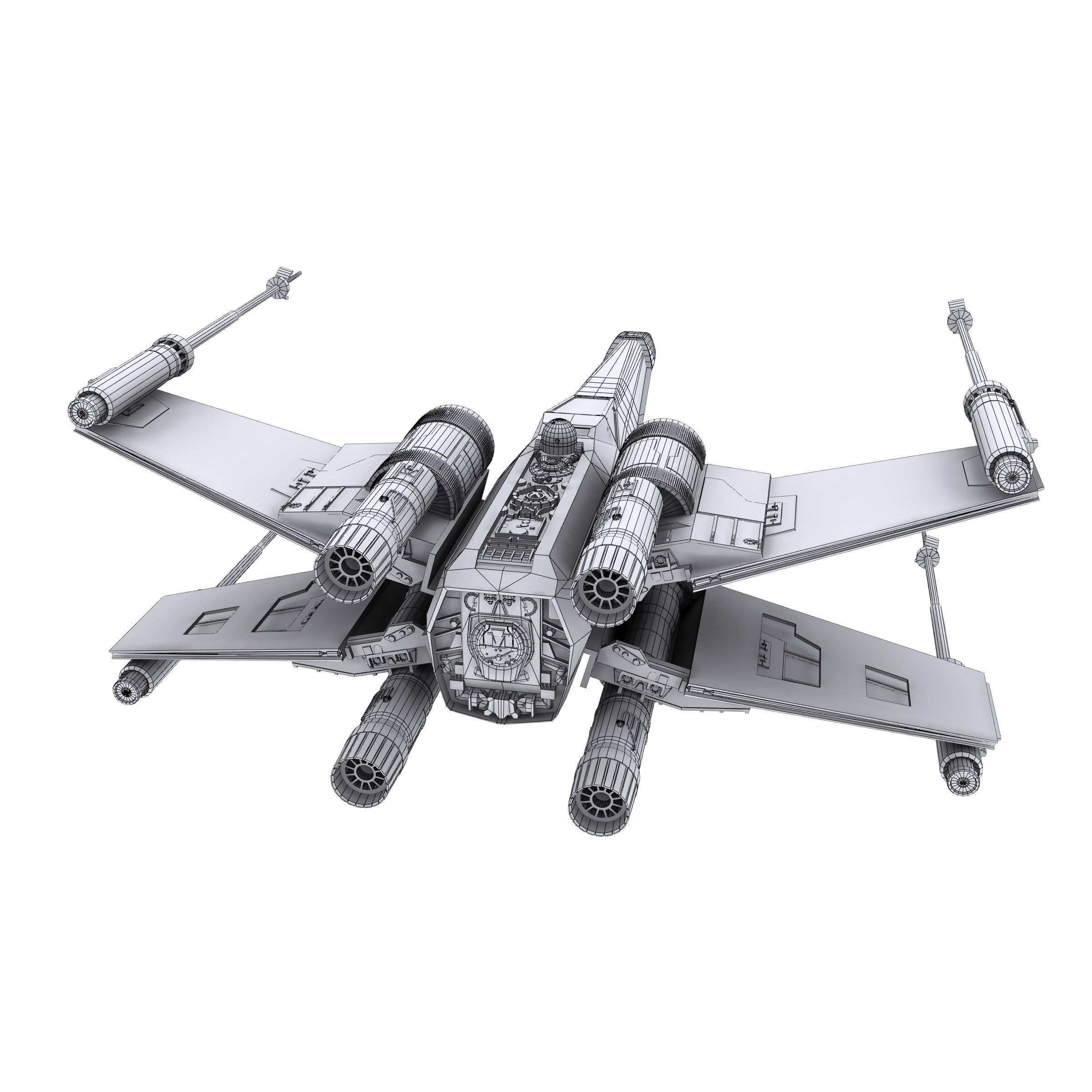 Star Wars X-Wing Black T-70 3D Model .max .obj .fbx .dae ...