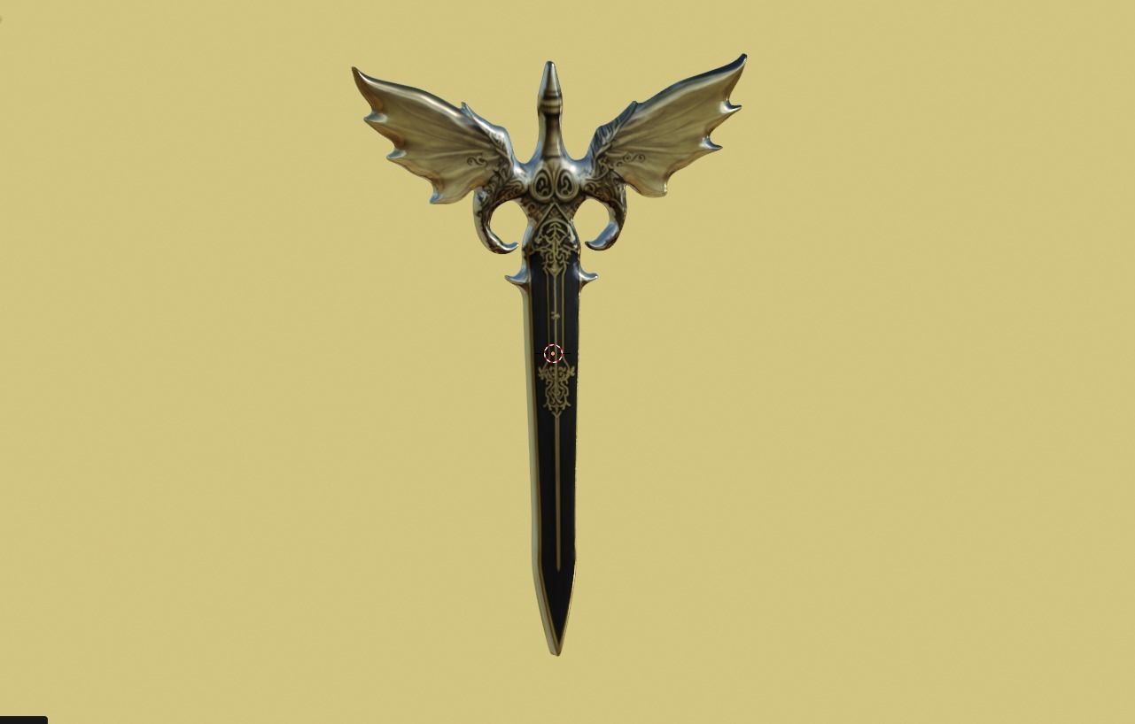 Winged Dagger Weapon - Low Poly Asset Low-poly 3D model Low-poly 3D model_4
