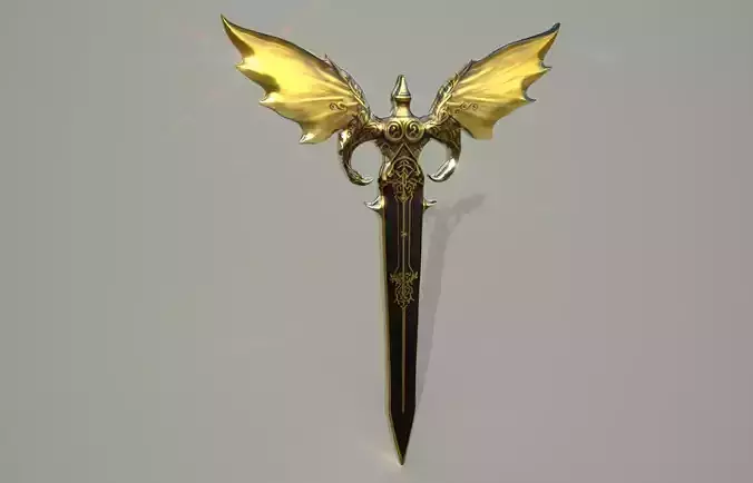 Winged Dagger Weapon - Low Poly Asset Low-poly 3D model 