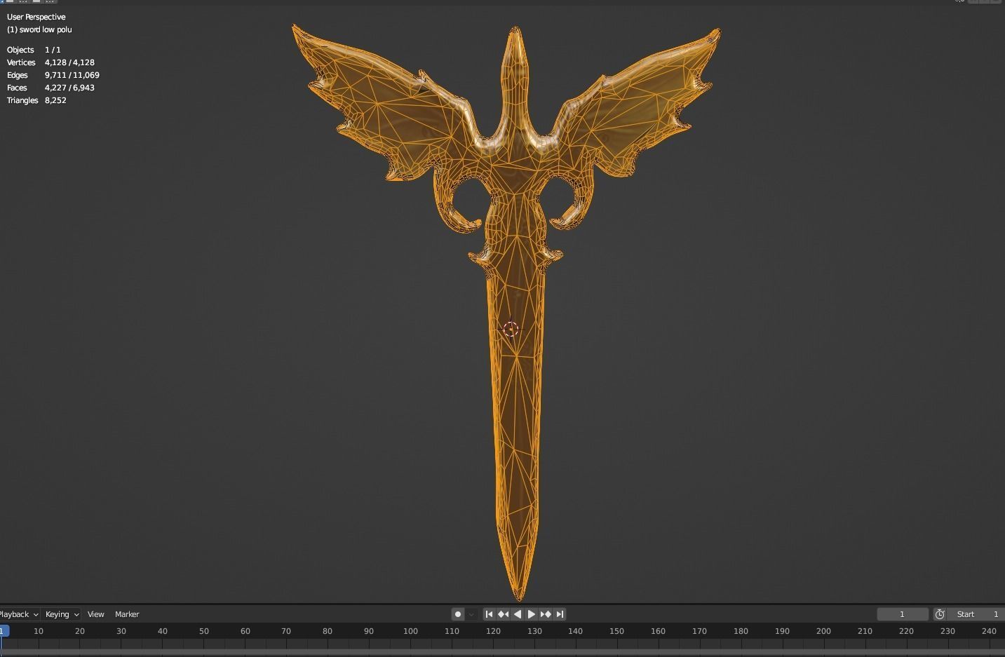 Winged Dagger Weapon - Low Poly Asset Low-poly 3D model Low-poly 3D model_2