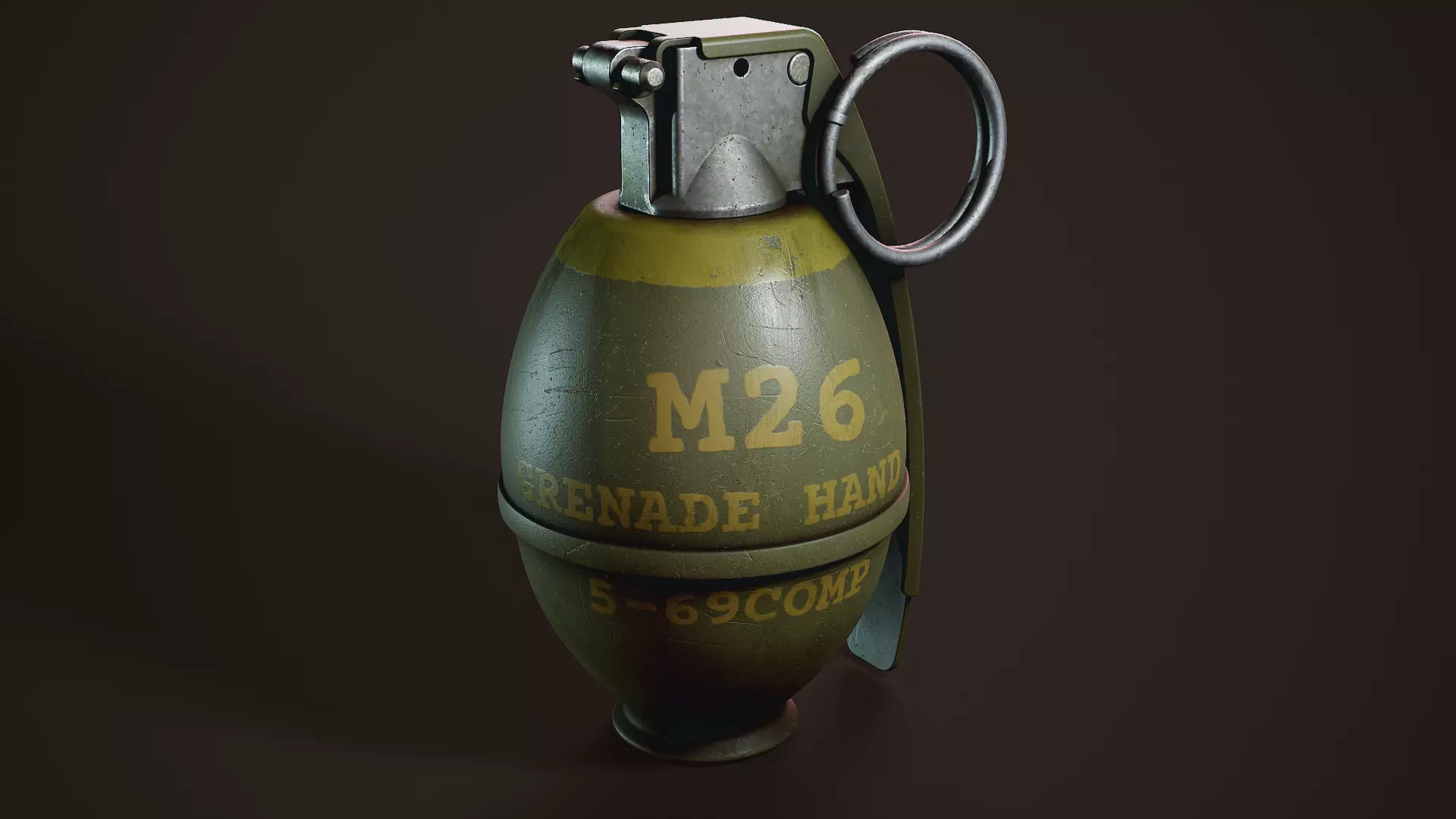 M26 grenade Low-poly 3D model_0