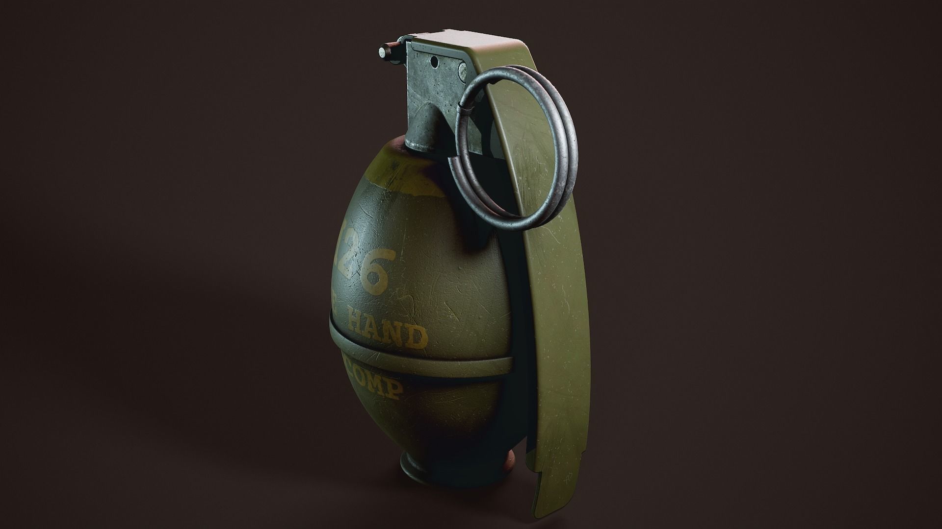 M26 grenade Low-poly 3D model_1