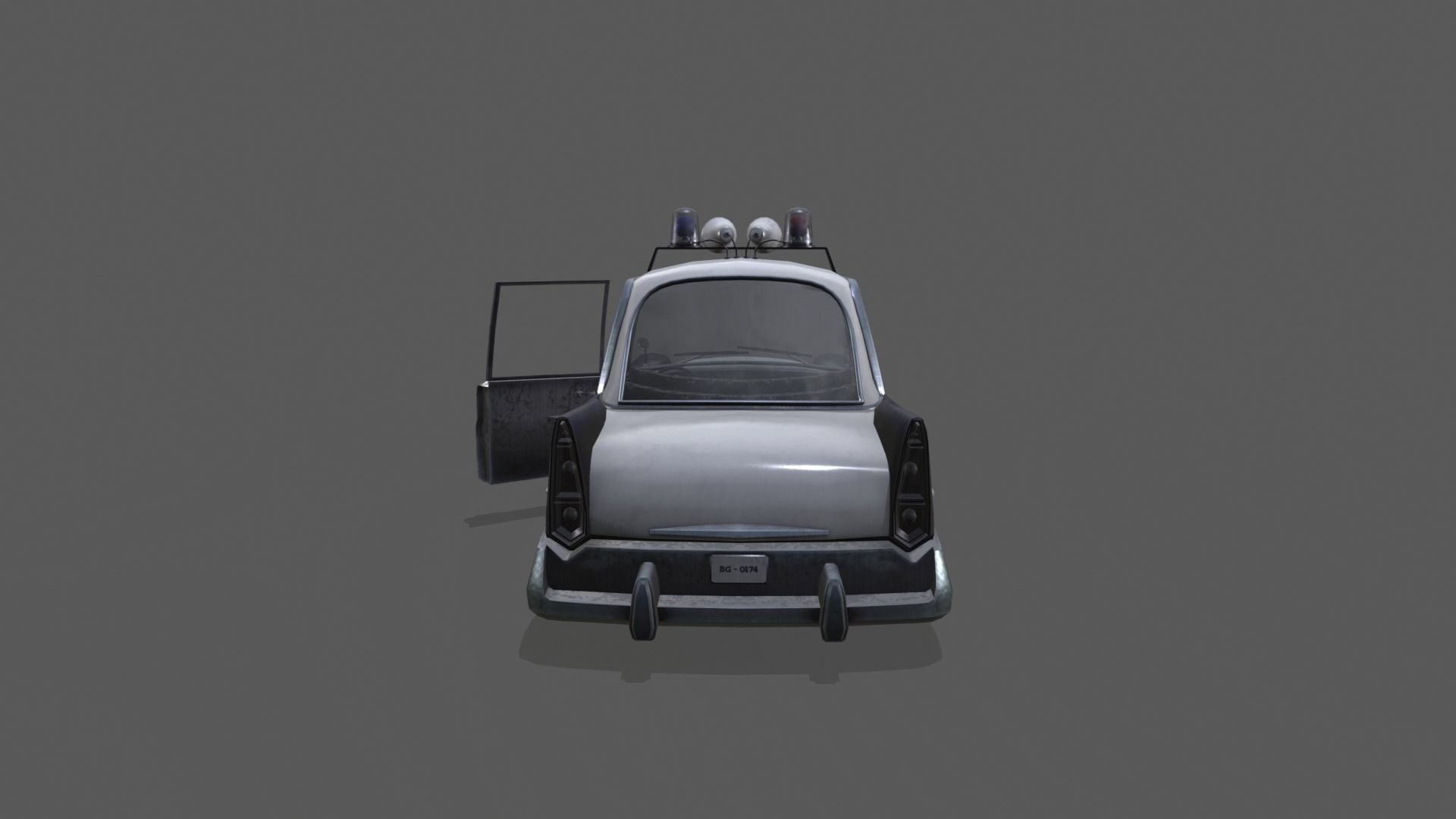 Low Poly Stylized Police Car Low-poly 3D model_10