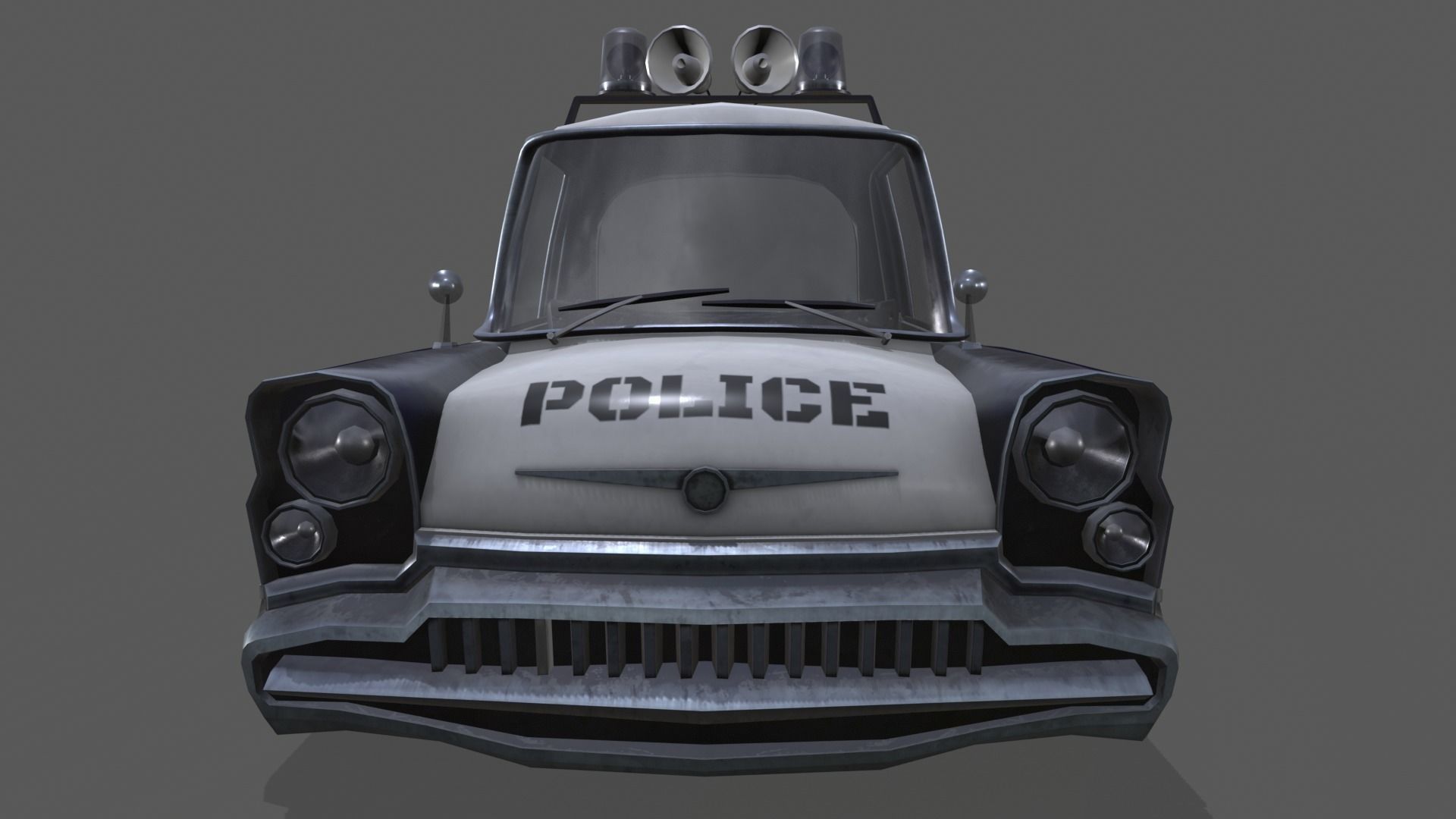 Low Poly Stylized Police Car Low-poly 3D model_16