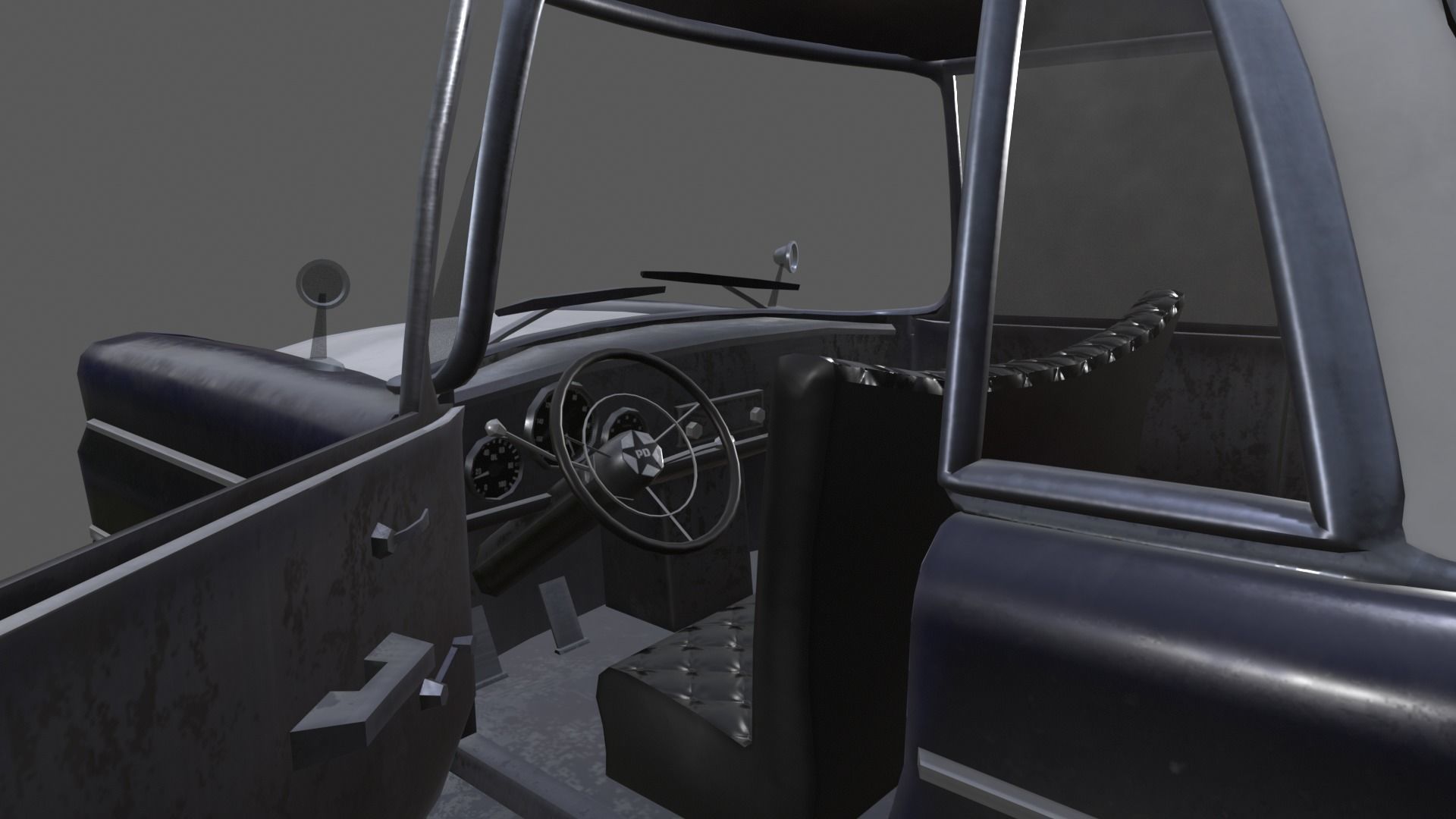 Low Poly Stylized Police Car Low-poly 3D model_8