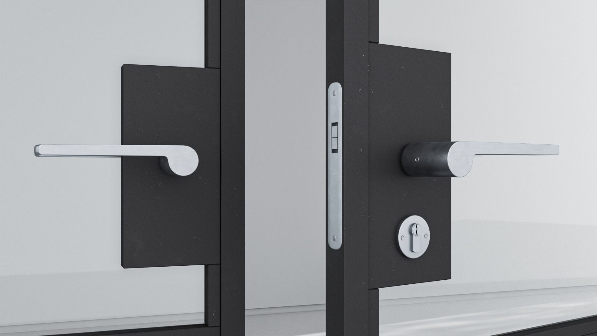 Aluminium door 169 3D model_4