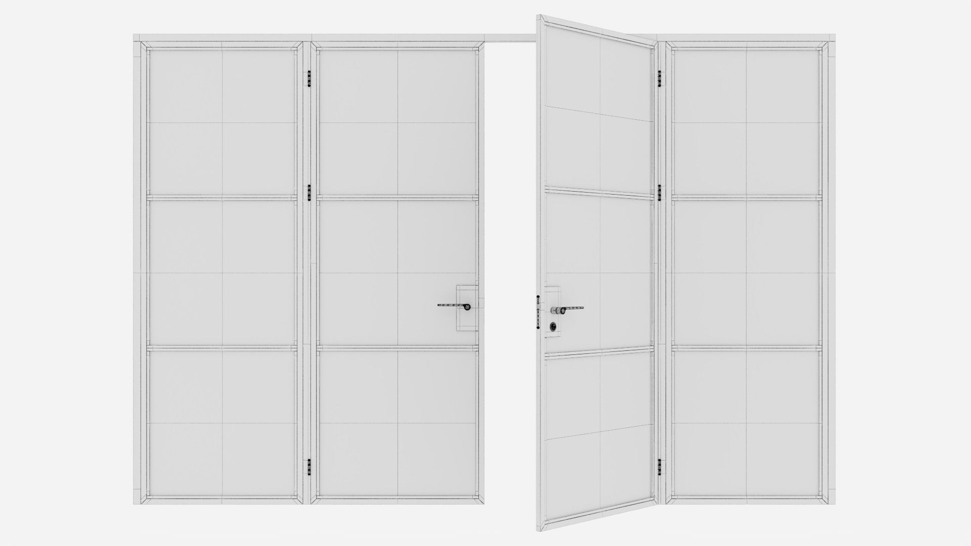 Aluminium door 169 3D model_6