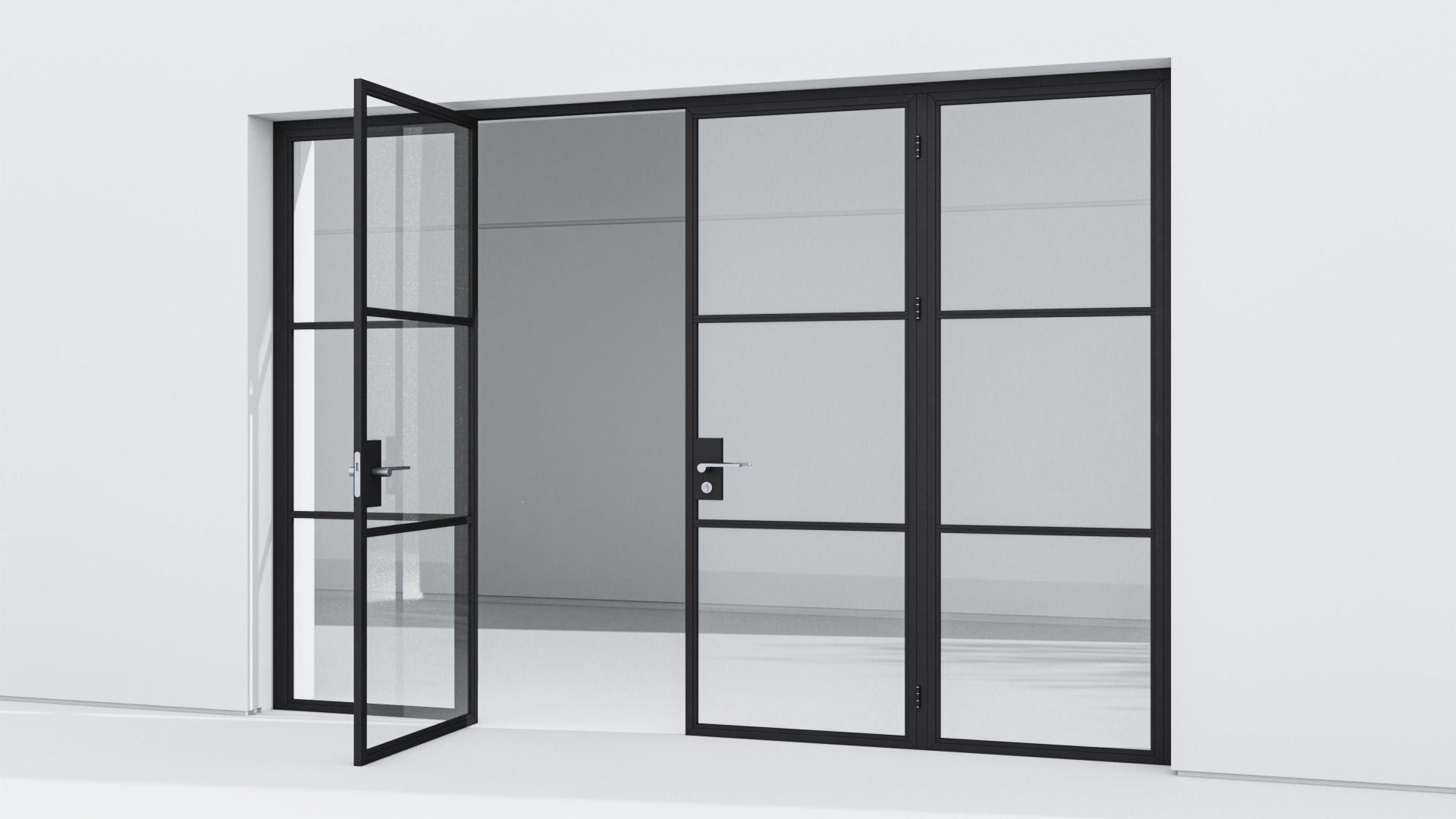 Aluminium door 169 3D model_3