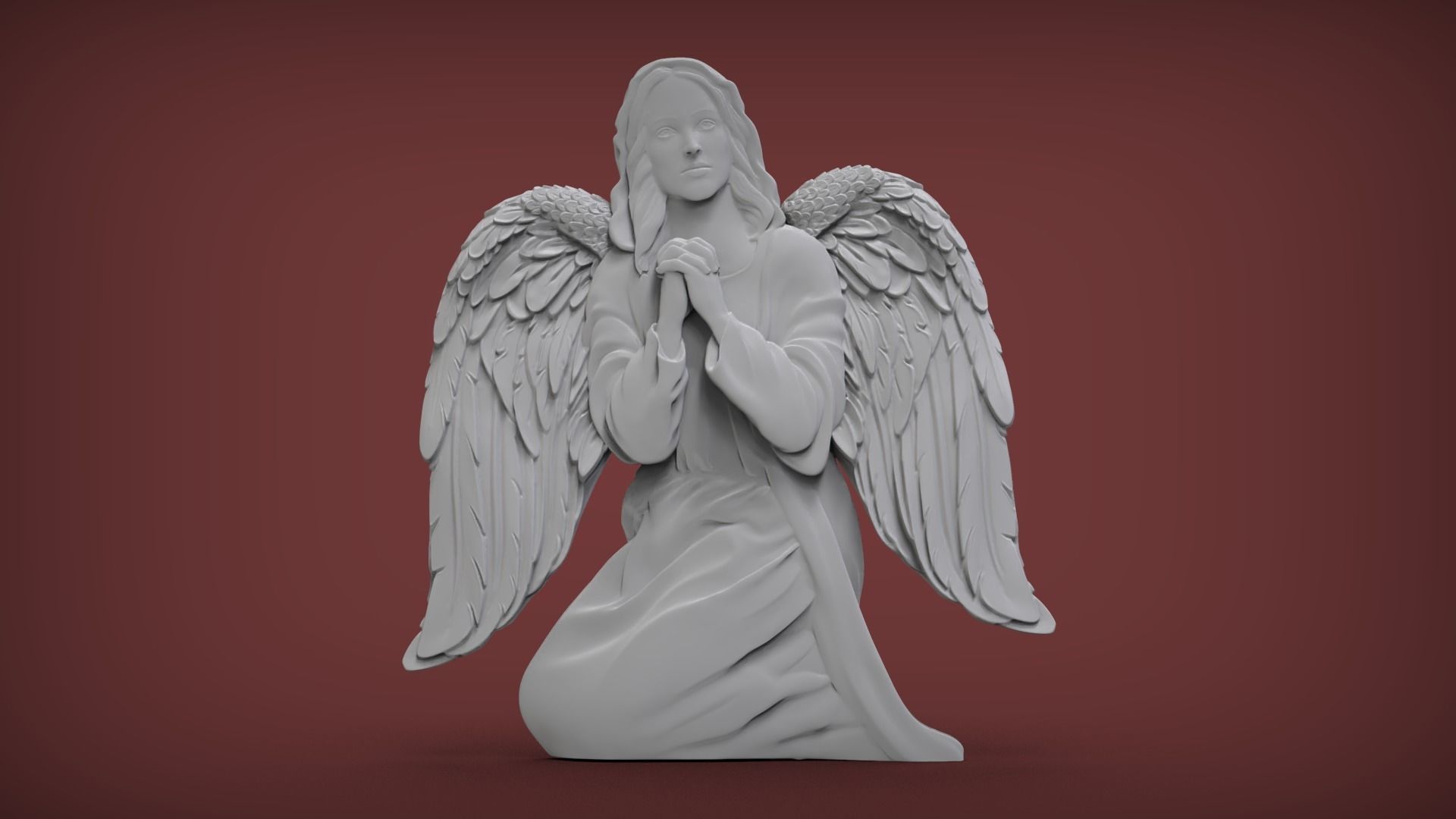 Praying Angel 3D print model_1