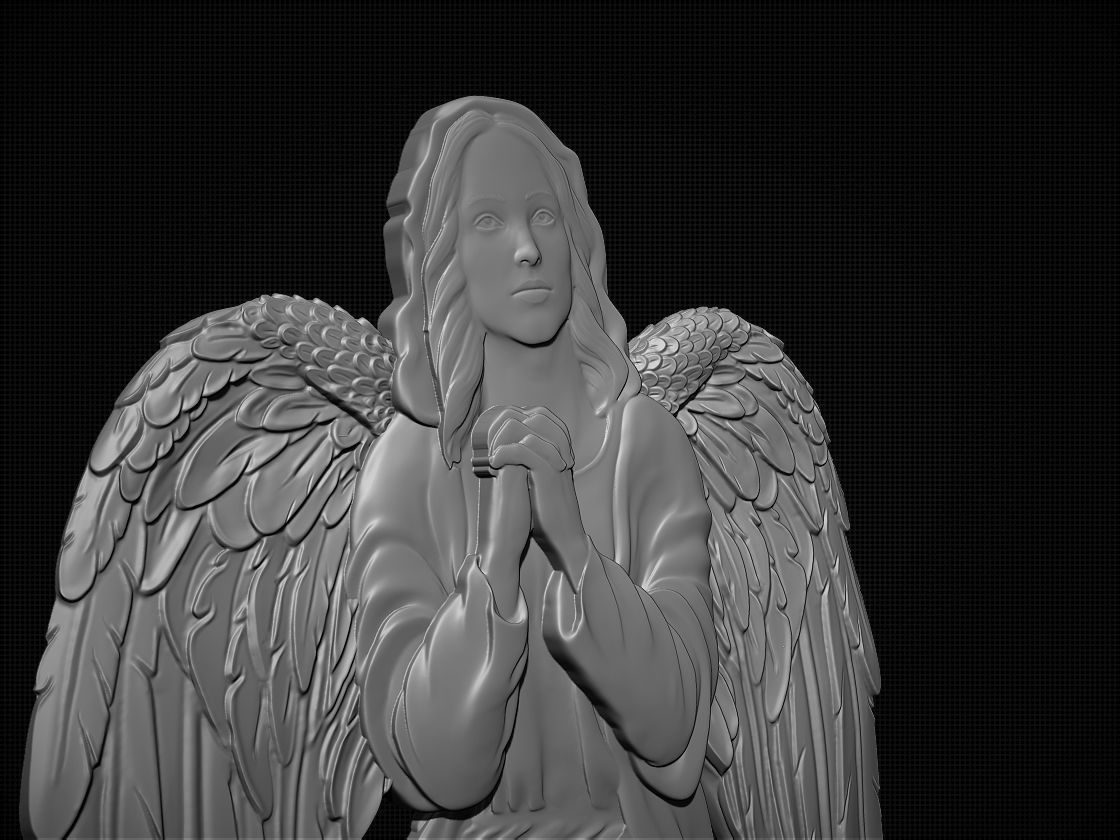 Praying Angel 3D print model_7