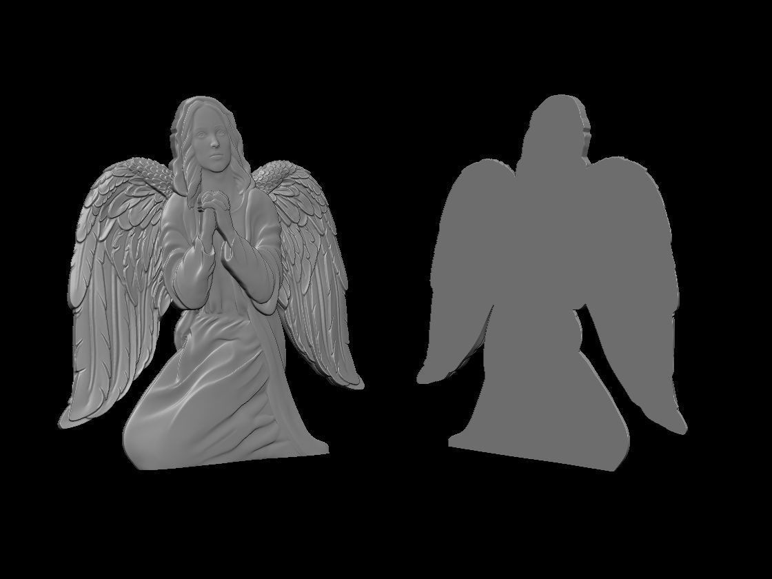 Praying Angel 3D print model_8