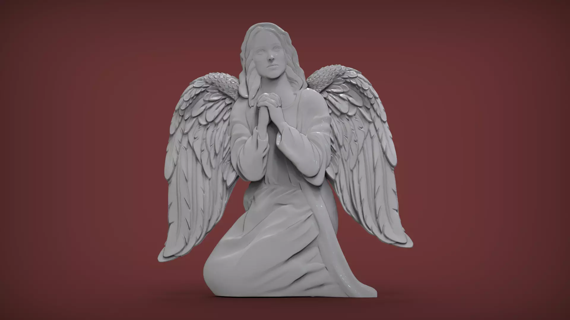 Praying Angel 3D print model_0