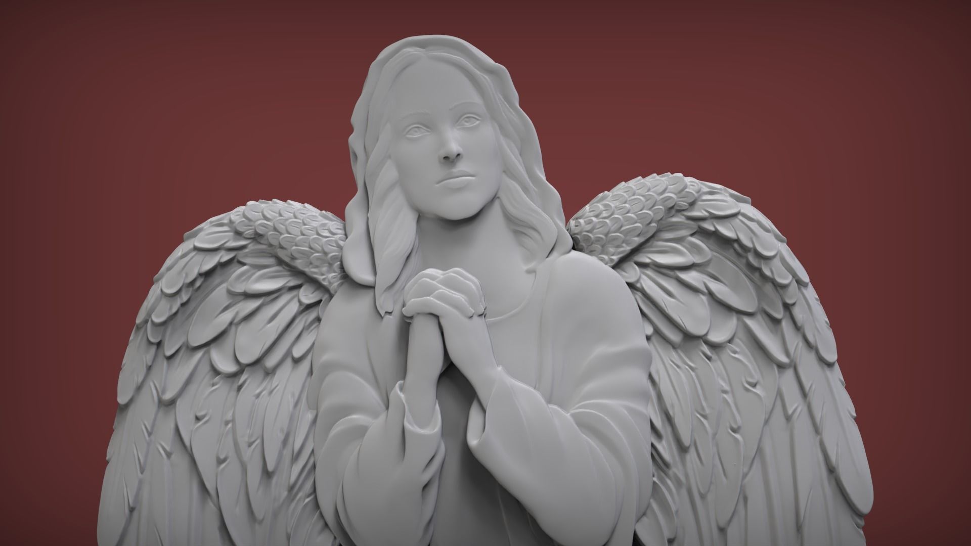 Praying Angel 3D print model_4