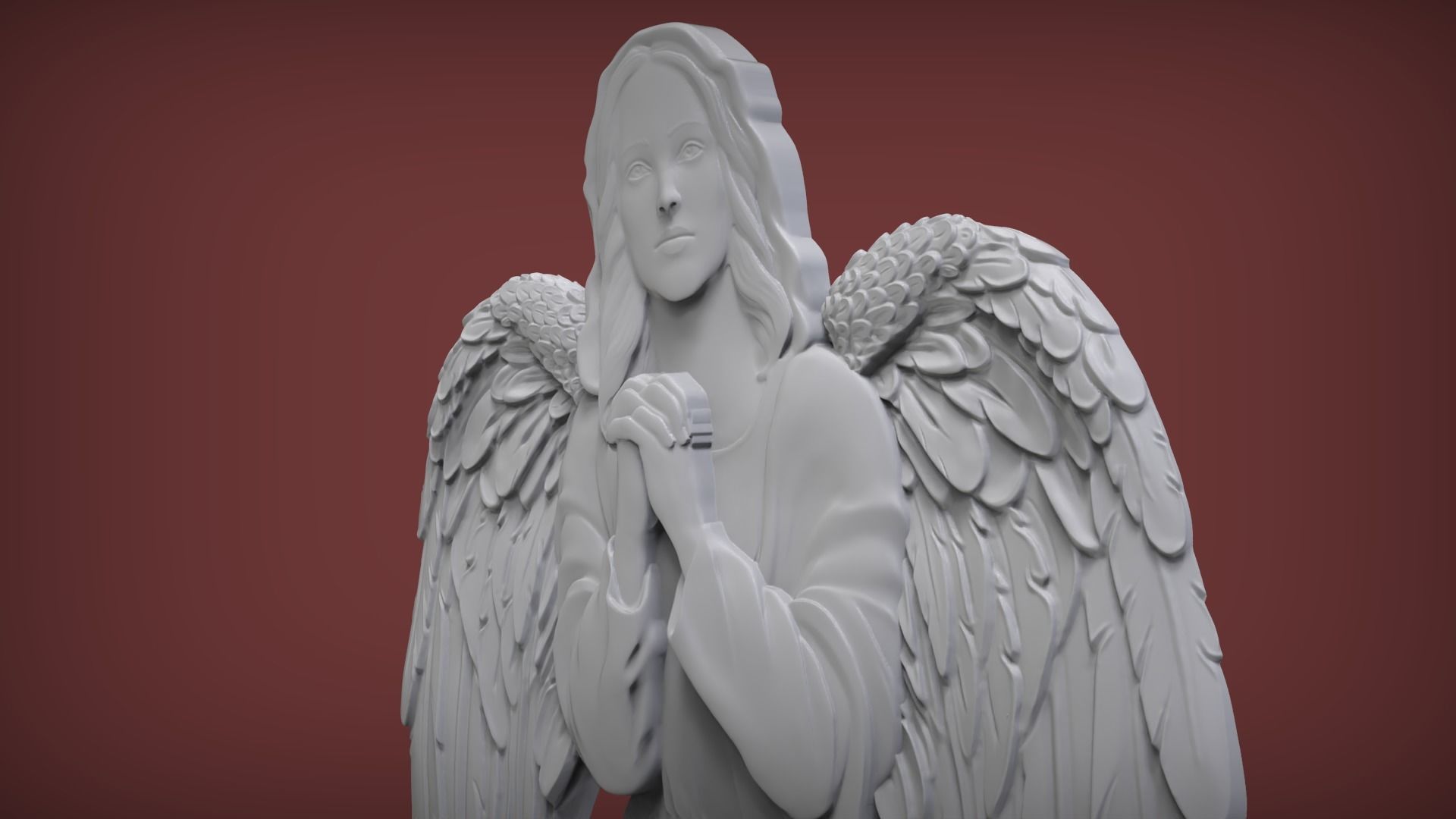 Praying Angel 3D print model_5