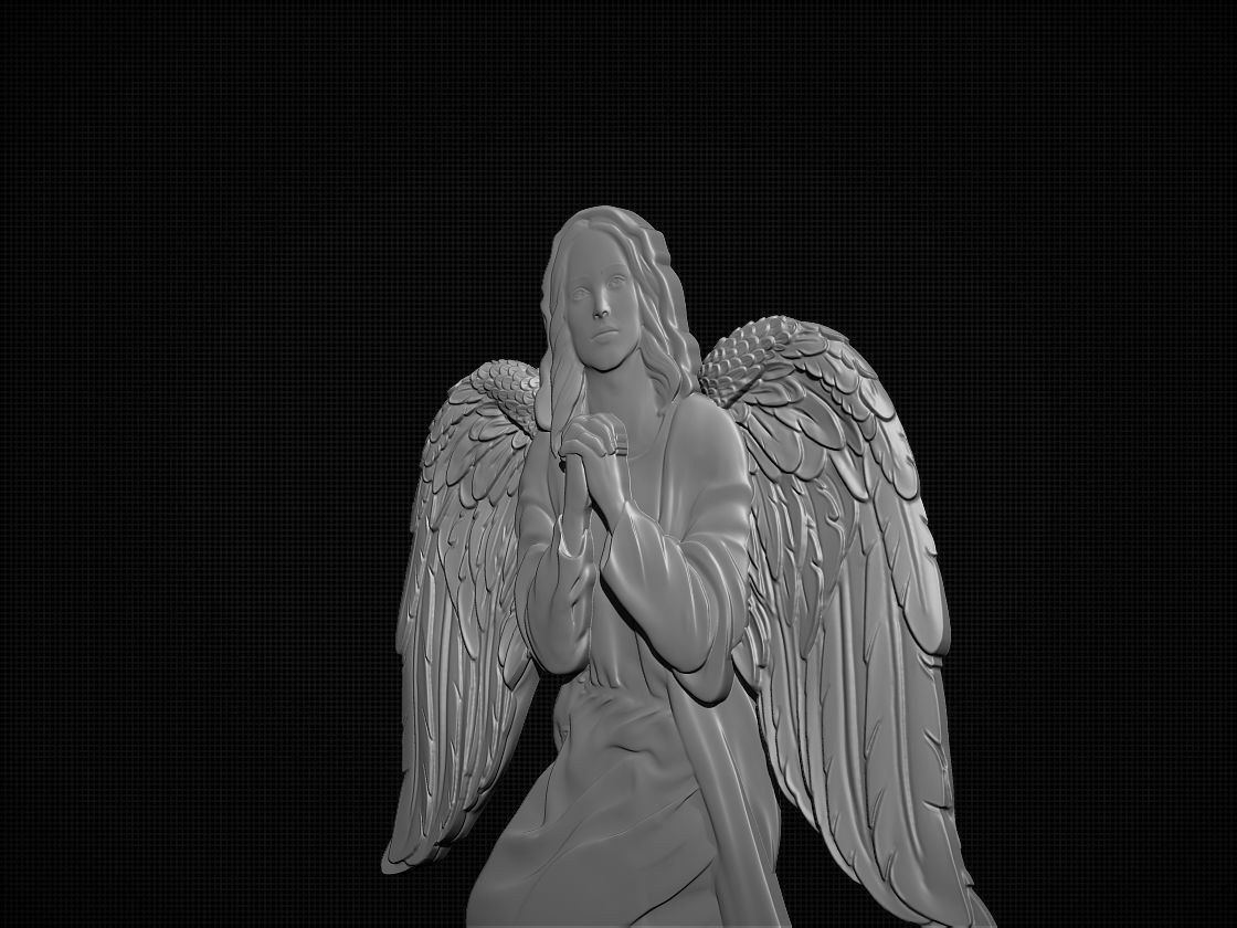 Praying Angel 3D print model_9