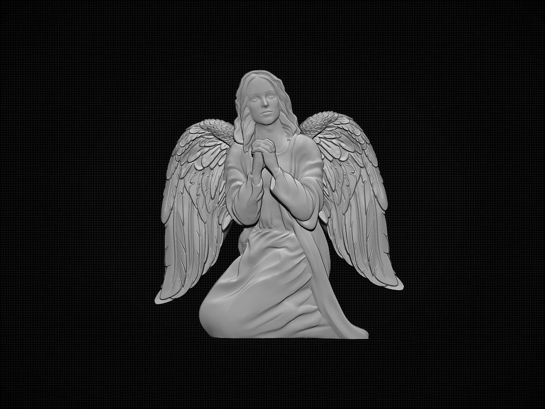 Praying Angel 3D print model_6