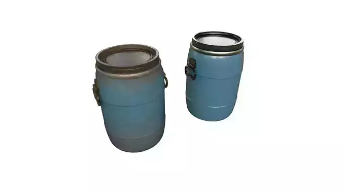 Water Barrel Low-poly 3D model