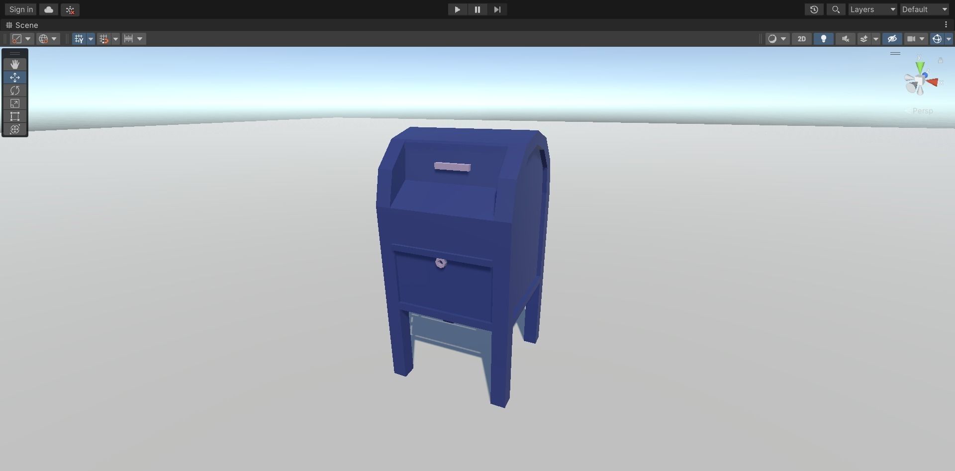 Mail Box Low-poly 3D model_1