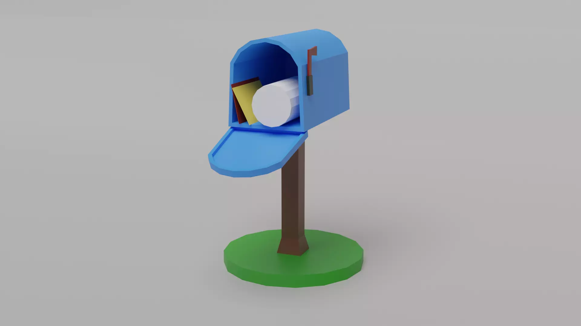 Home Mail Box Low-poly 3D model_0