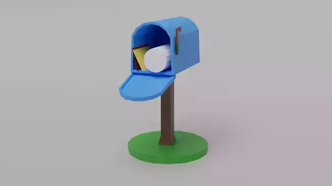 Home Mail Box Low-poly 3D model