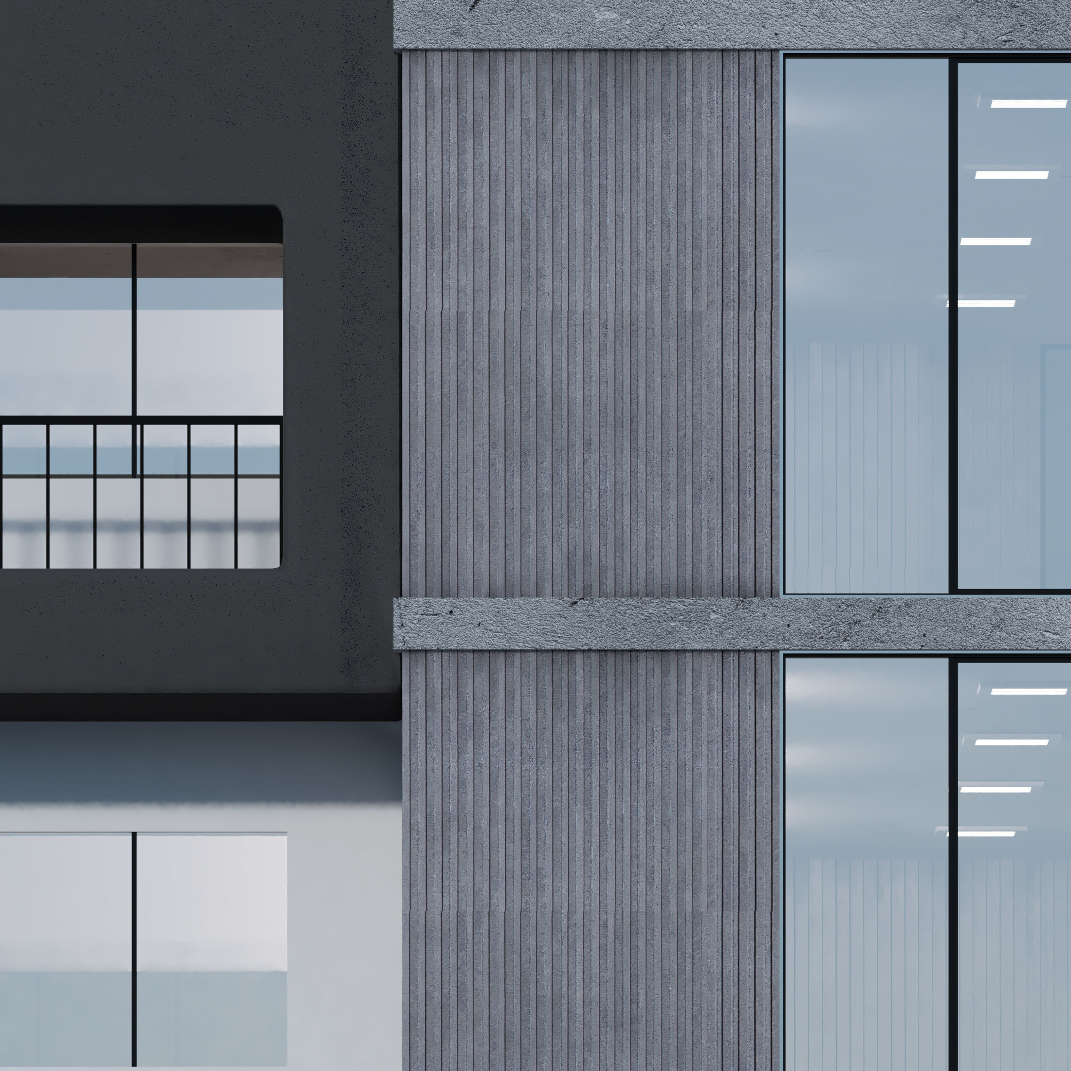 modern apartment building 02 3D model_2