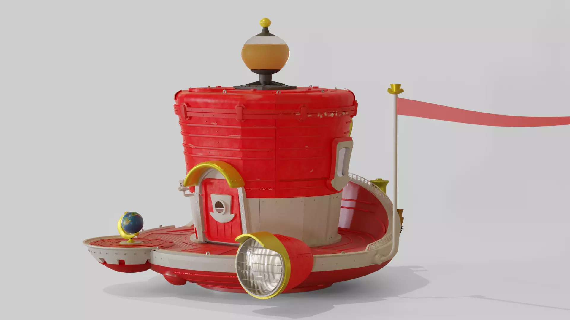 Odyssey toy house with flag on top 3D model