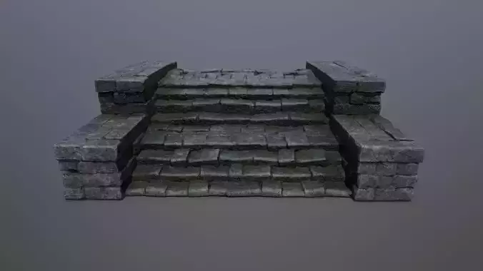 Ruin  Stairs Low-poly 3D model