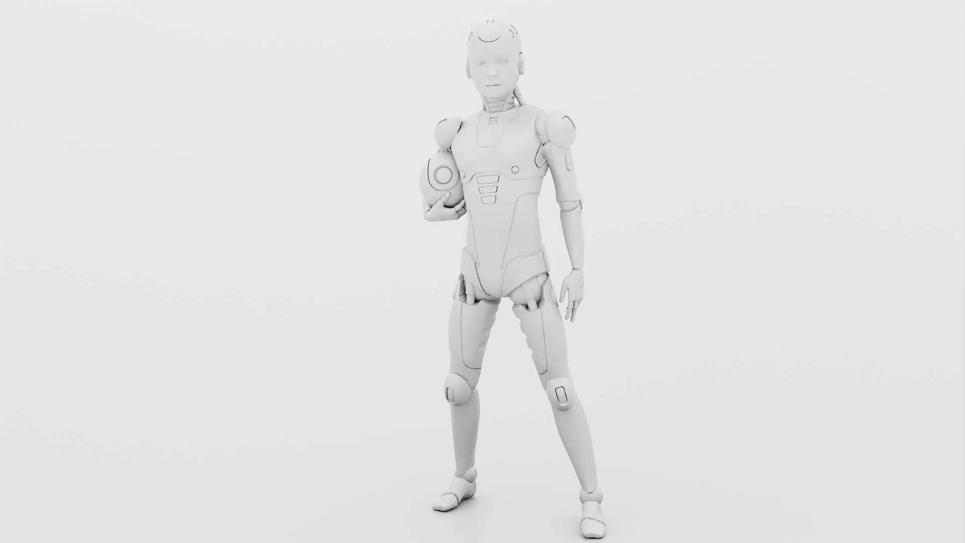 CHILD BOT RIGGED 3D model_34