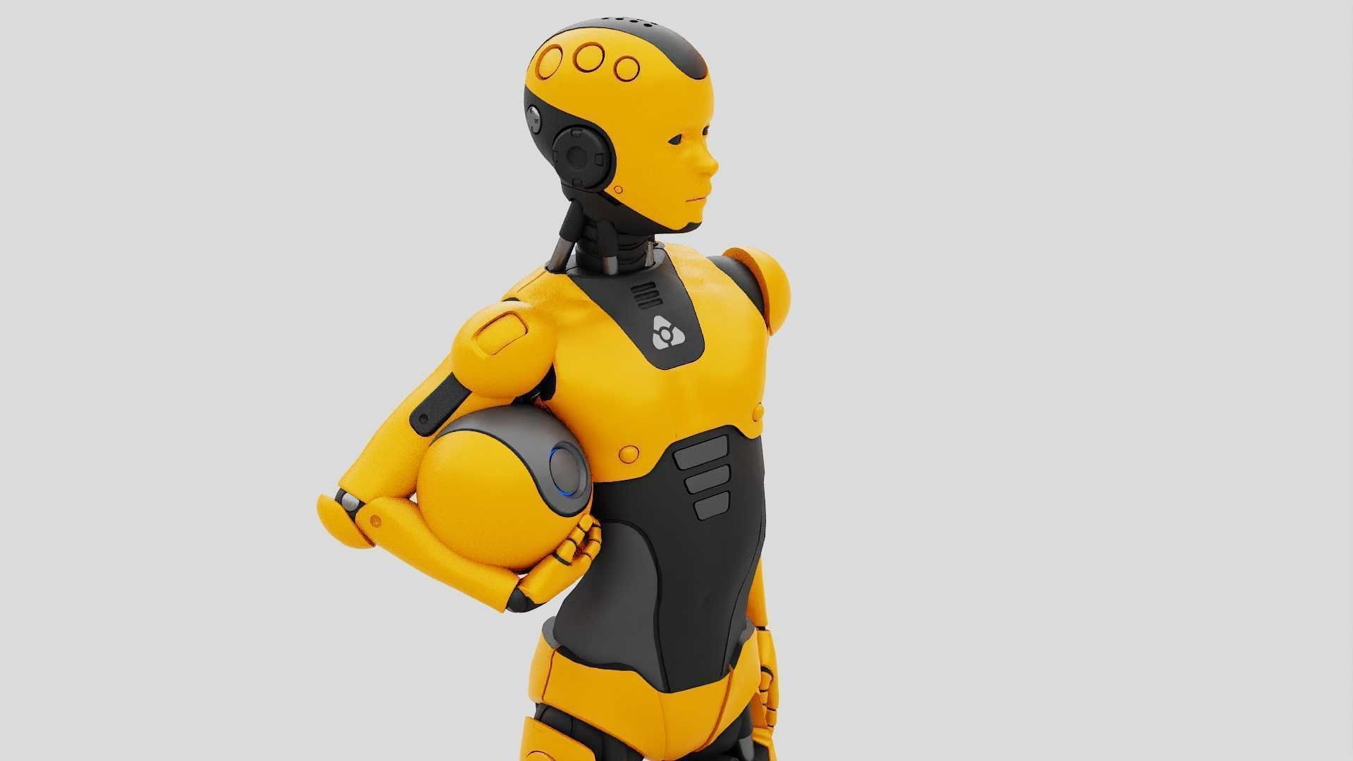 CHILD BOT RIGGED 3D model_16