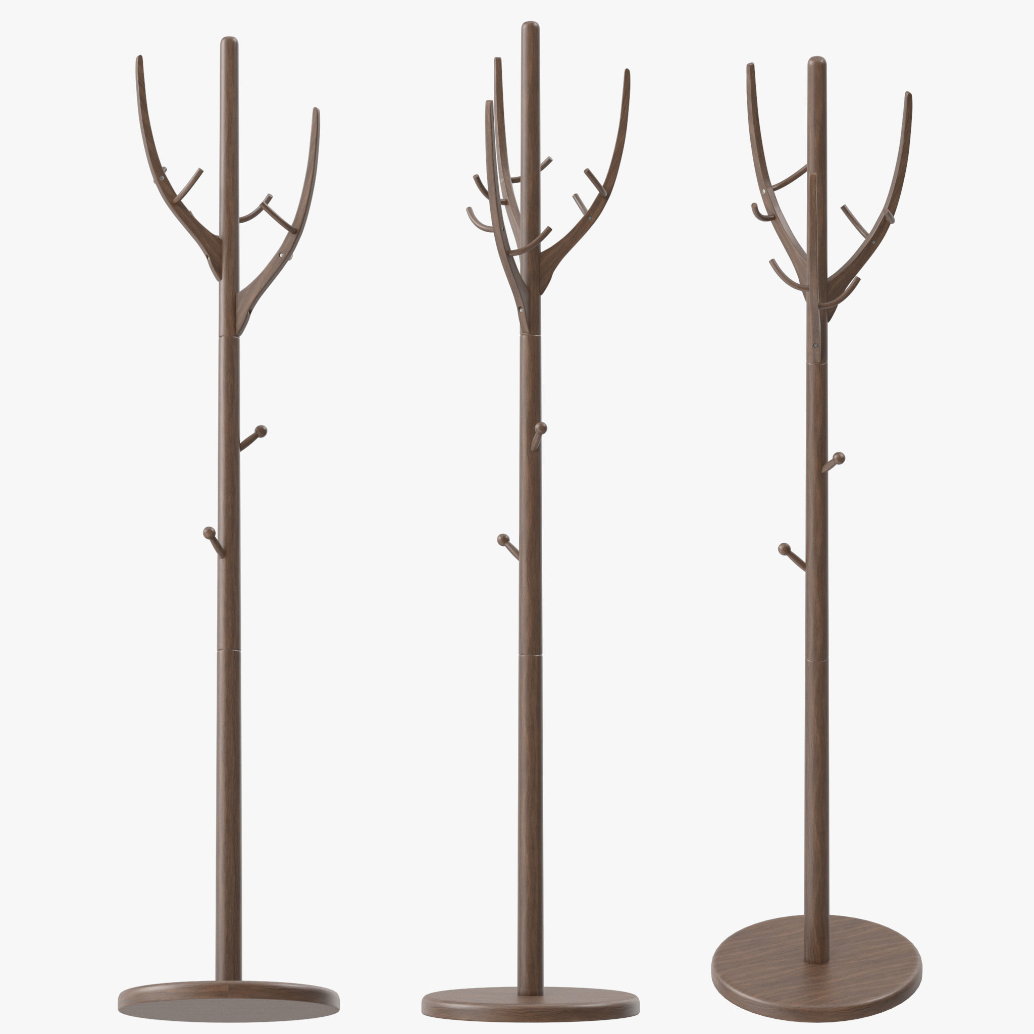 solid wood coat rack 3D model CGTrader