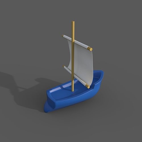 Toy Boat Low-poly 3D model