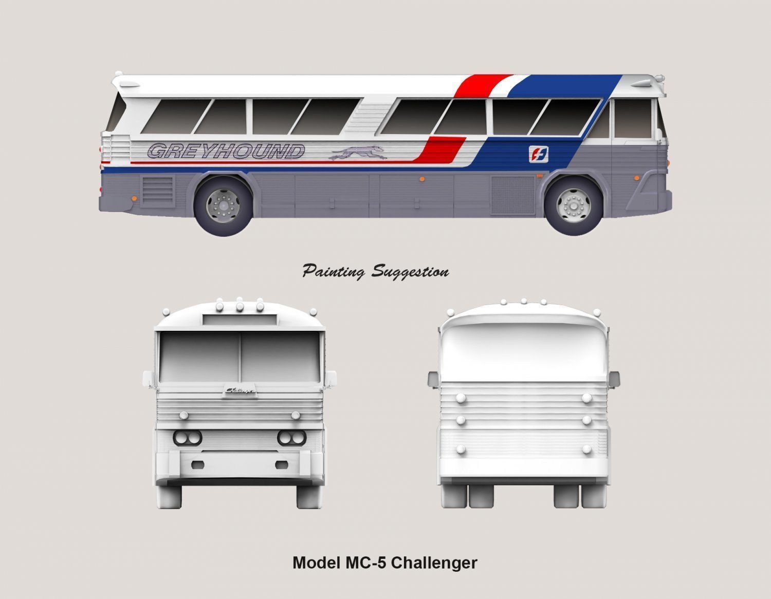 MCI MC-5A Bus 3D print model_11
