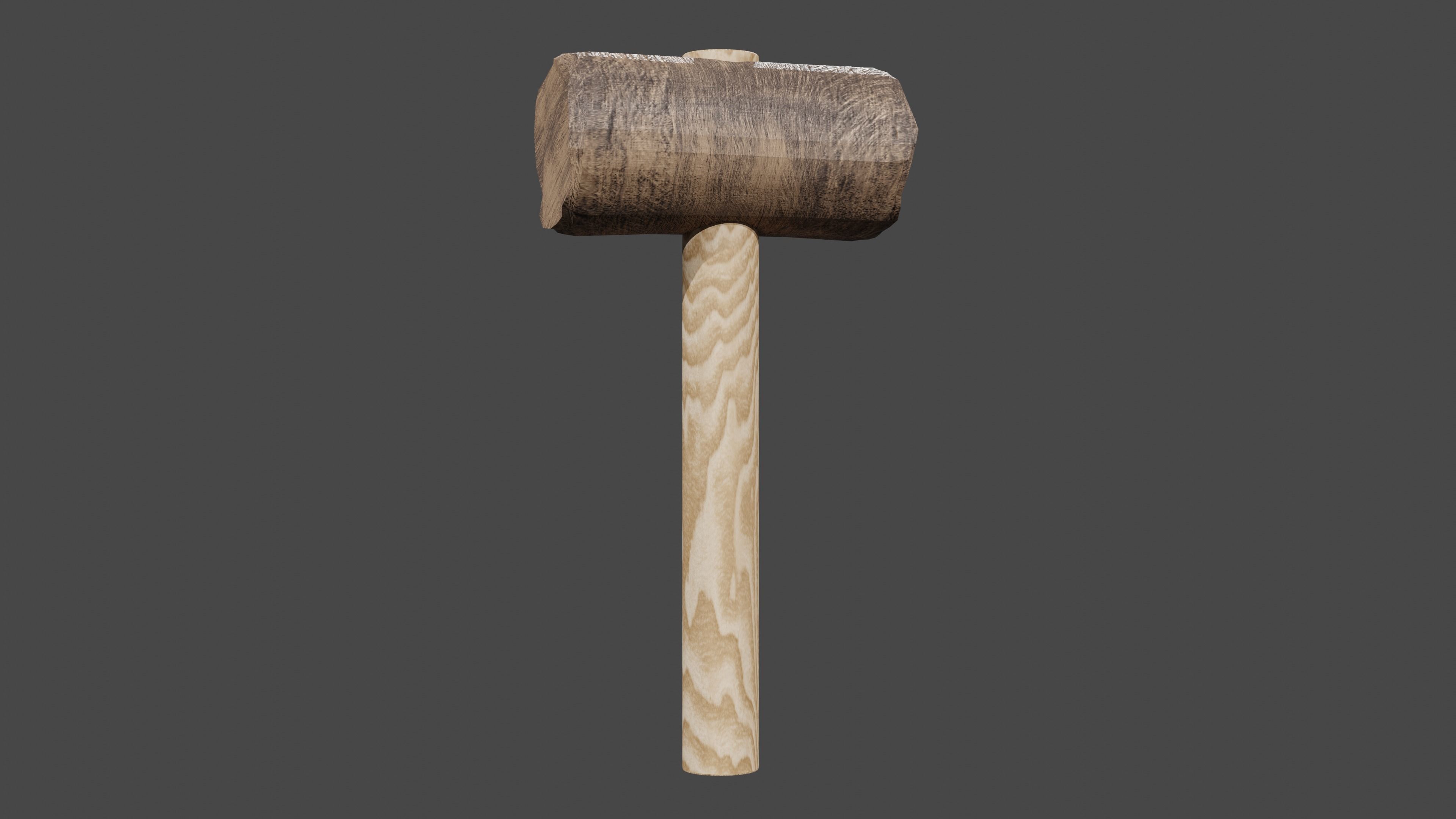 Wood Hammer 3D model_2