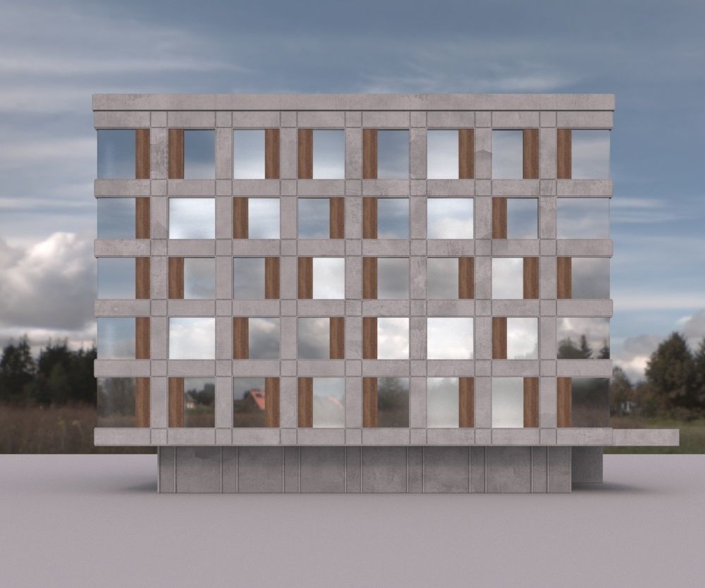 Modern Public Building 3D model_1