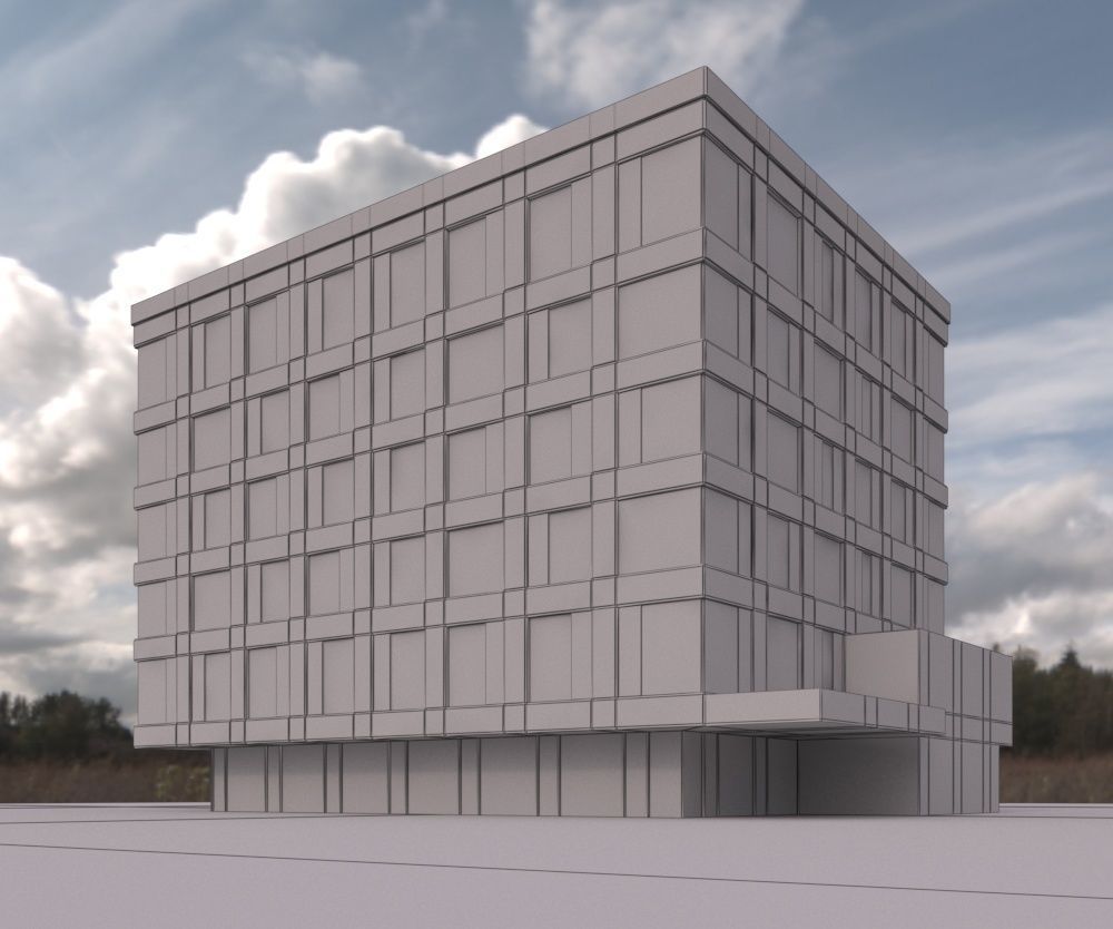 Modern Public Building 3D model_2