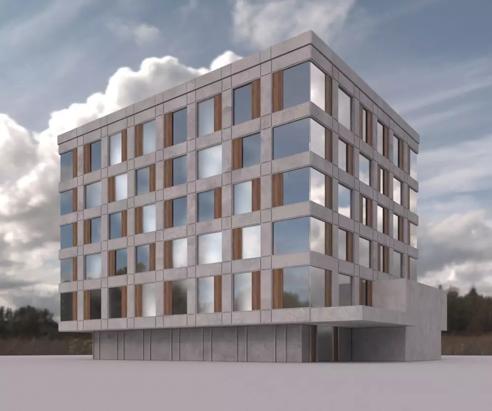 Modern Public Building 3D model_0