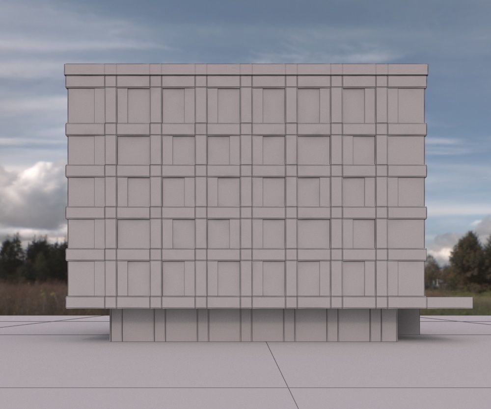 Modern Public Building 3D model_3