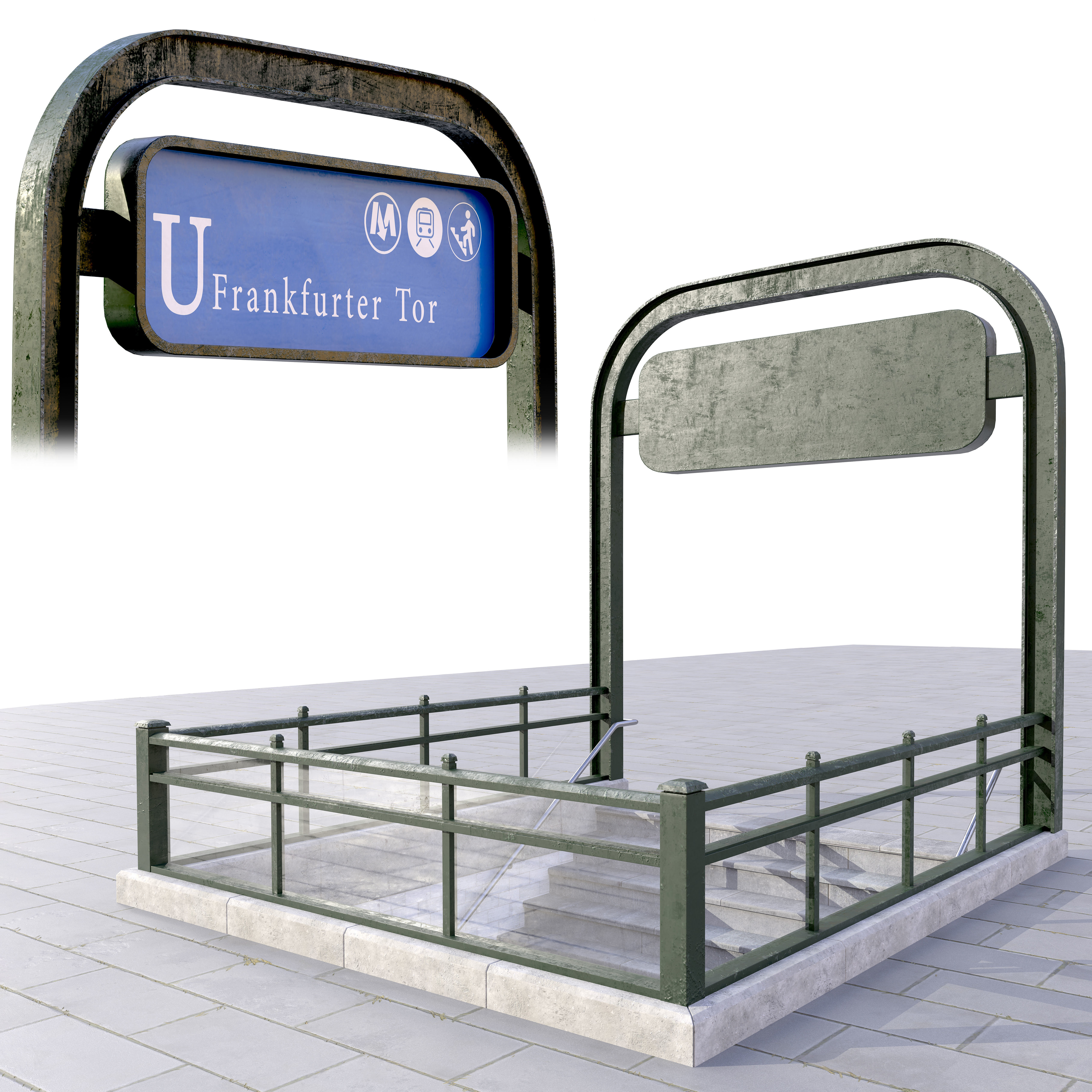 Metro Entrance 03 Low-poly 3D model_3