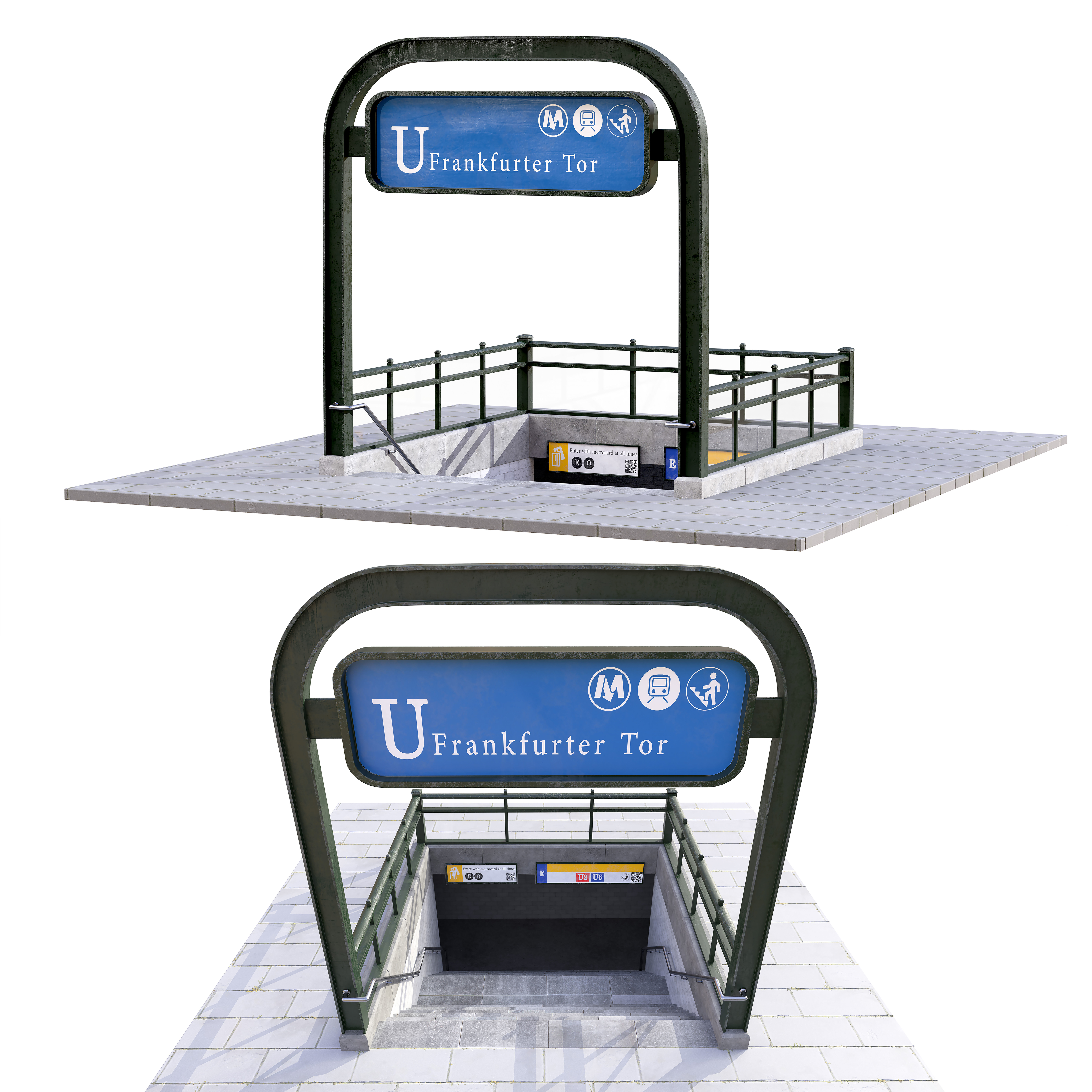 Metro Entrance 03 Low-poly 3D model_1