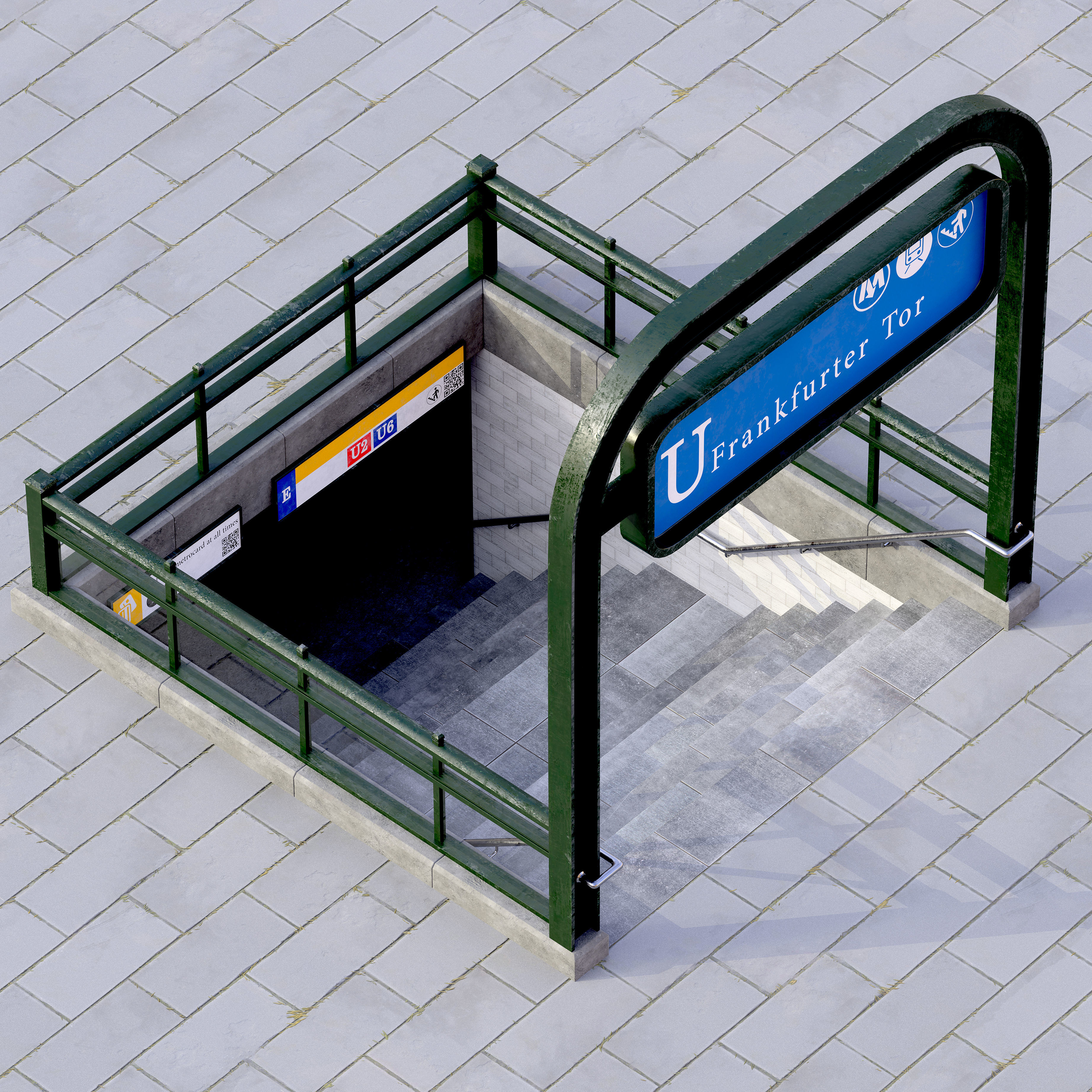 Metro Entrance 03 Low-poly 3D model_2