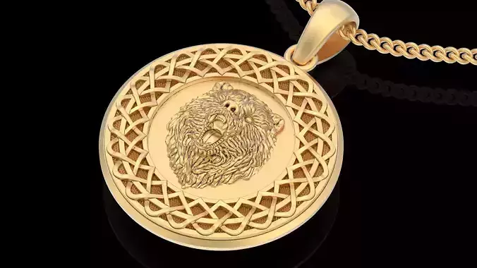 Bear pendant gold sterling jewelry printable