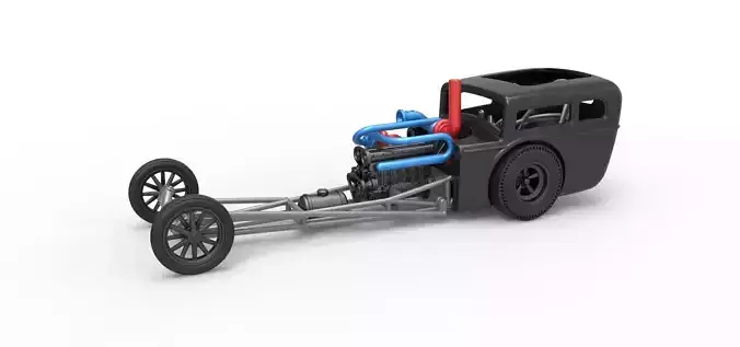 Front engine old school dragster with shell V4 Scale 1 to 25