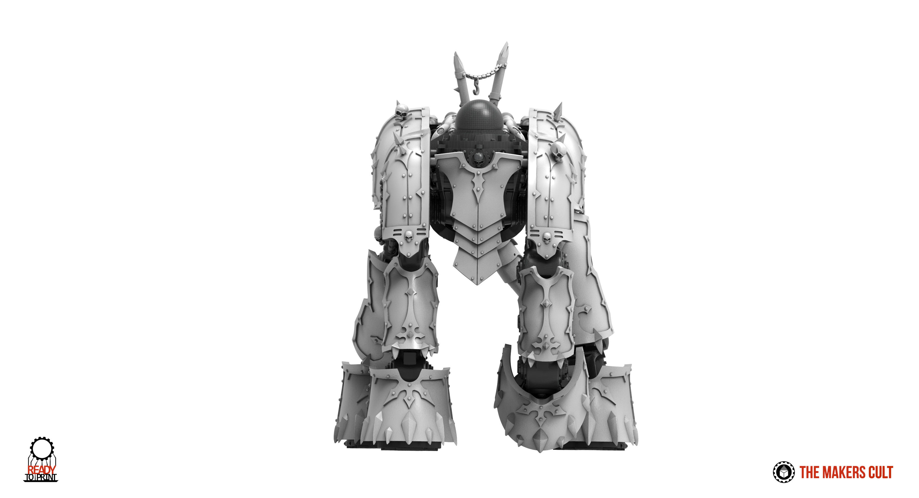 Centaur knight conversion kit - Chaos armour pack only 3D print model_3
