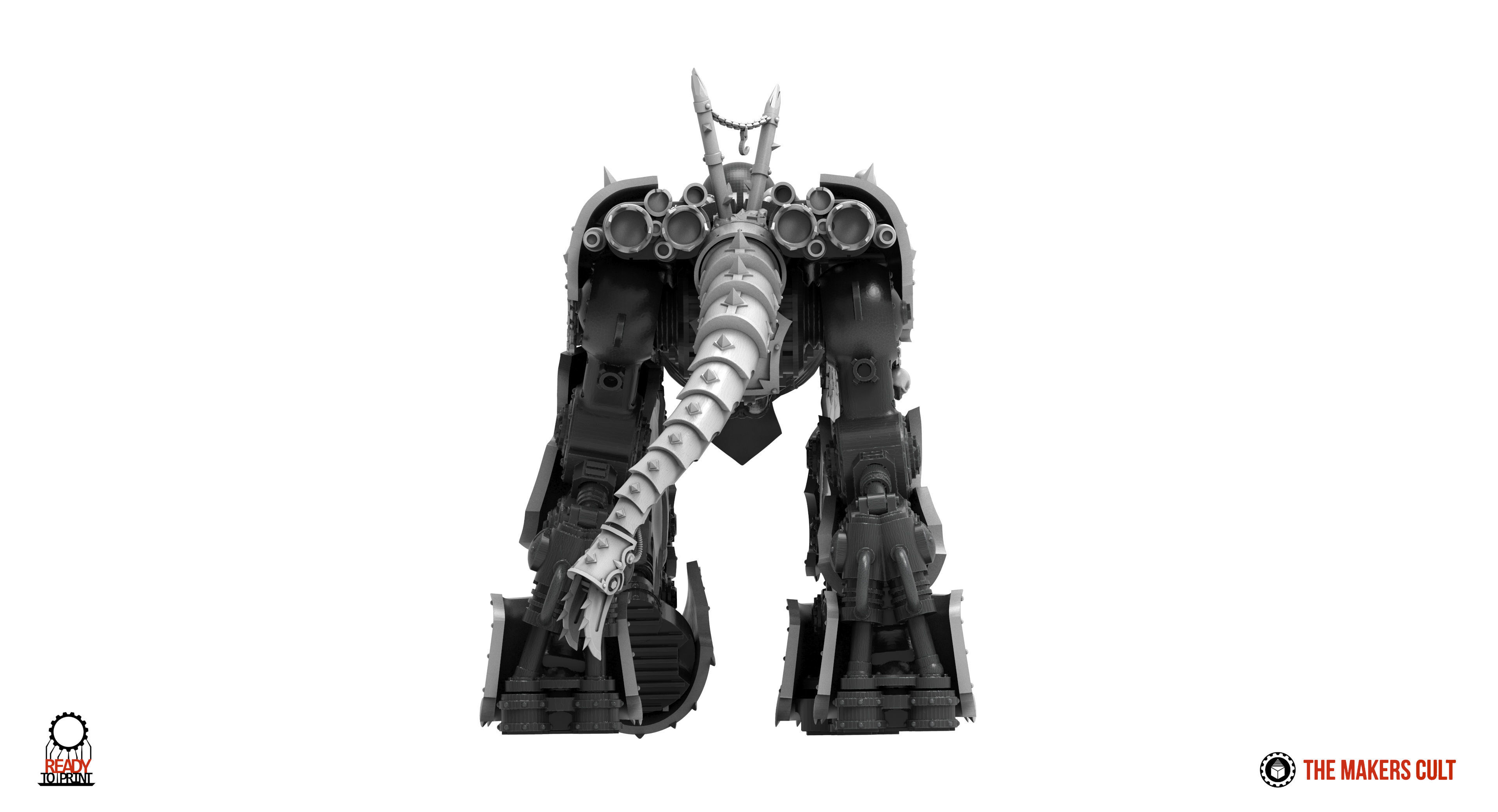 Centaur knight conversion kit - Chaos armour pack only 3D print model_4
