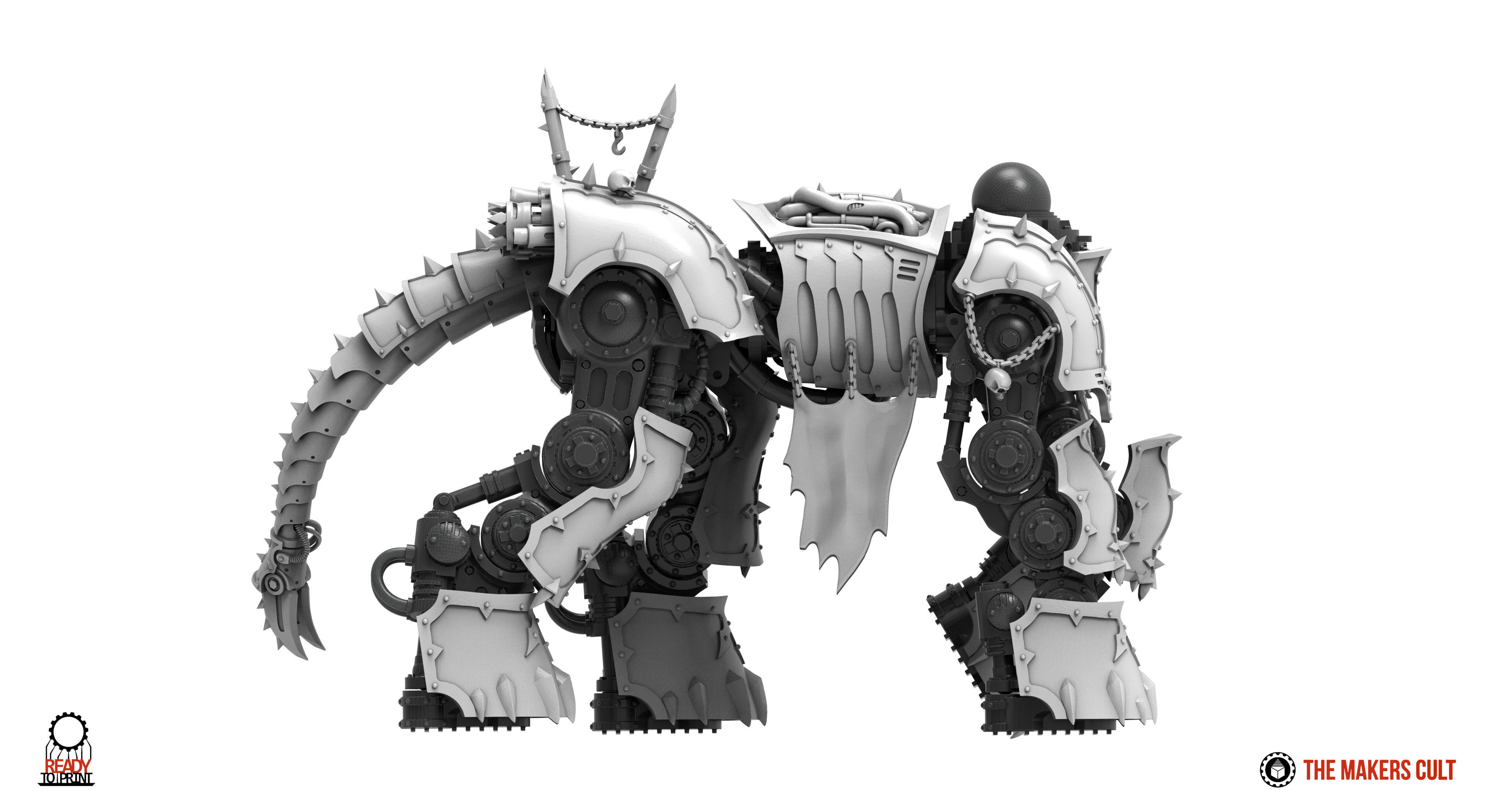 Centaur knight conversion kit - Chaos armour pack only 3D print model_1