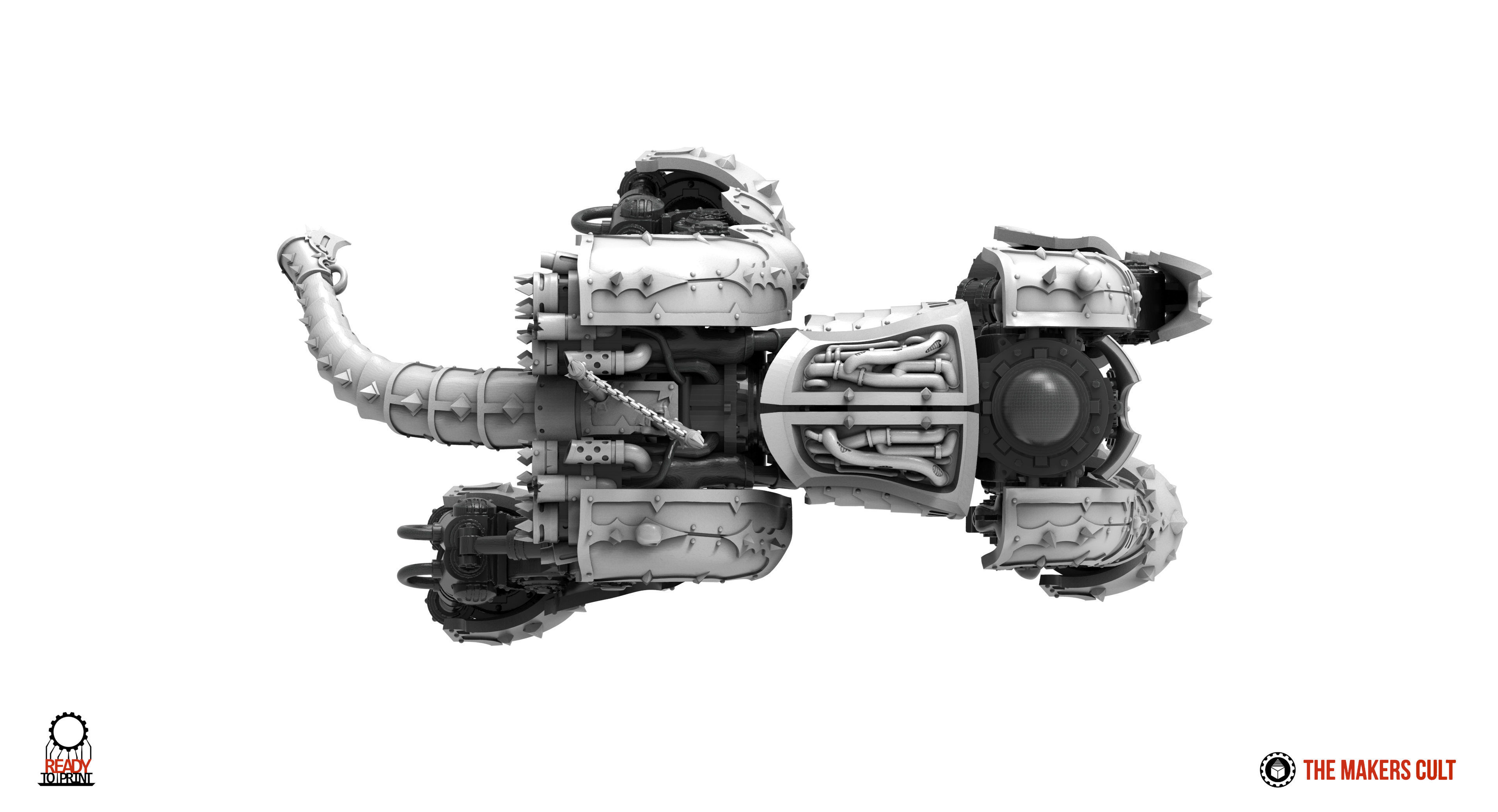 Centaur knight conversion kit - Chaos armour pack only 3D print model_5