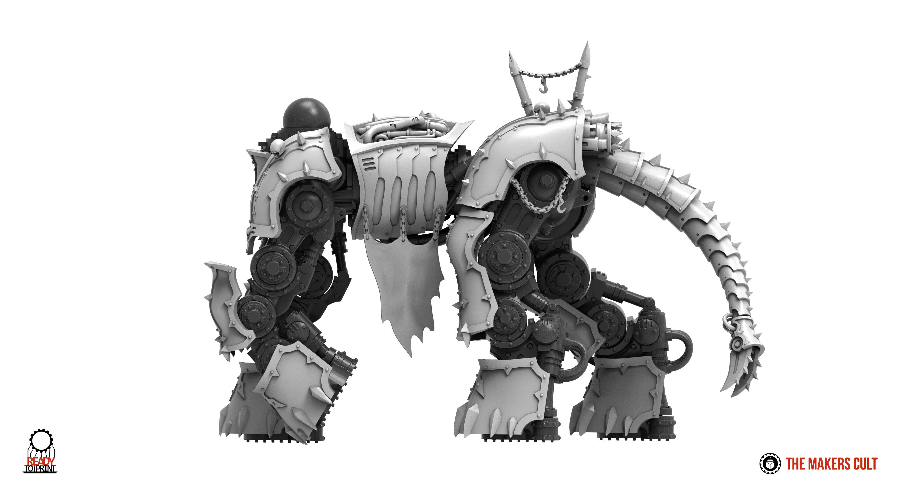 Centaur knight conversion kit - Chaos armour pack only 3D print model_2