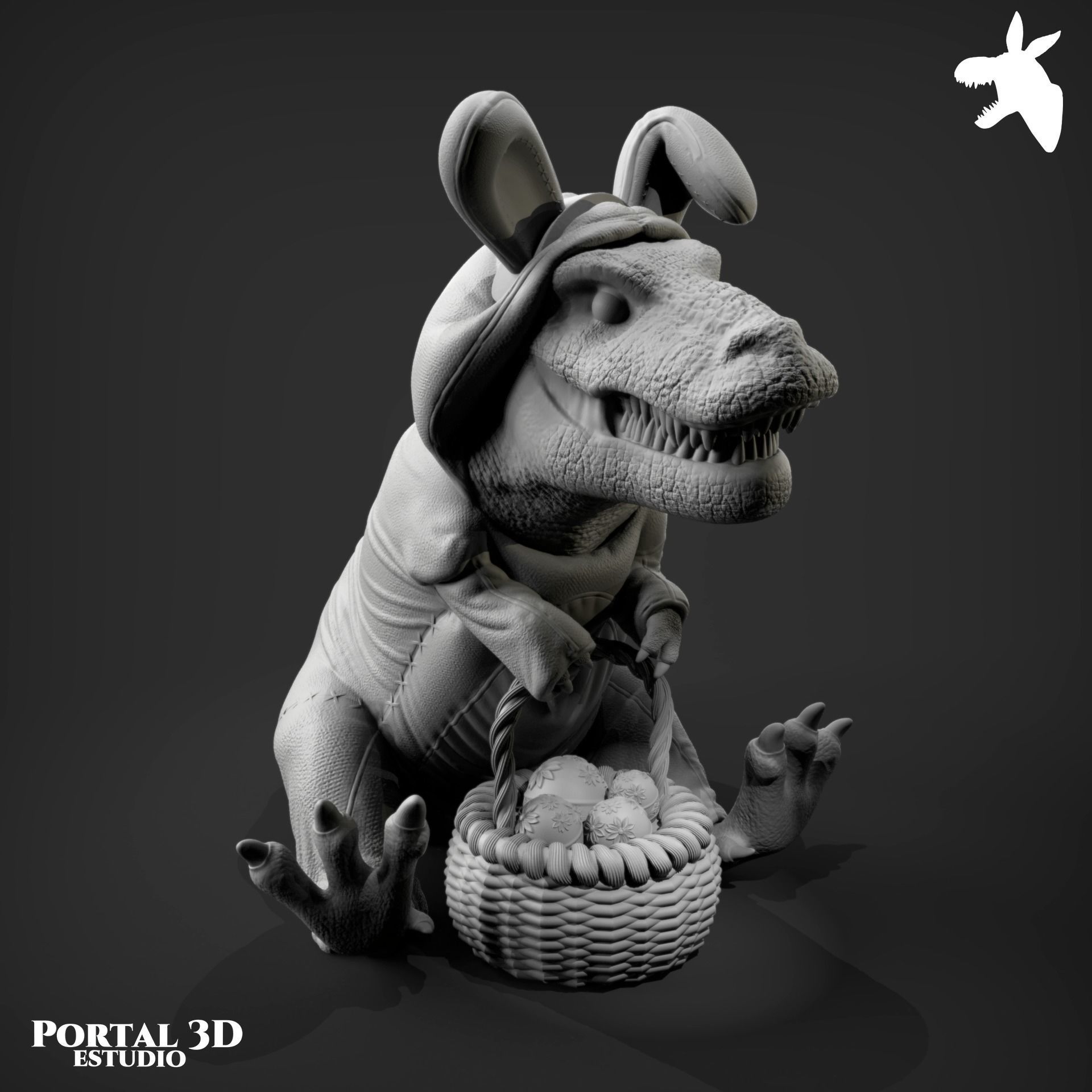 EASTER DINOSAUR RABBIT-SAUR 3D print model_9