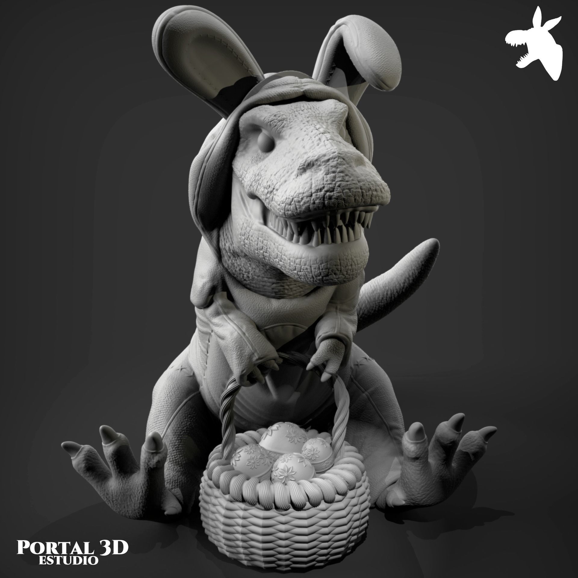 EASTER DINOSAUR RABBIT-SAUR 3D print model_12